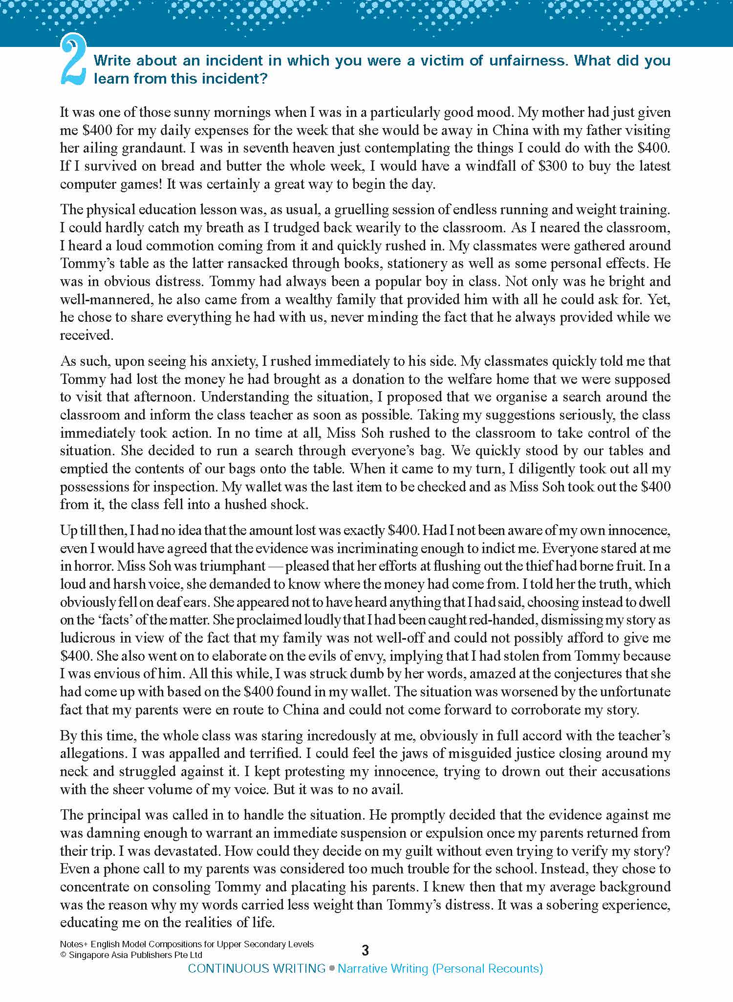 NOTES+ English Model Compositions FOR UPPER SECONDARY LEVELS