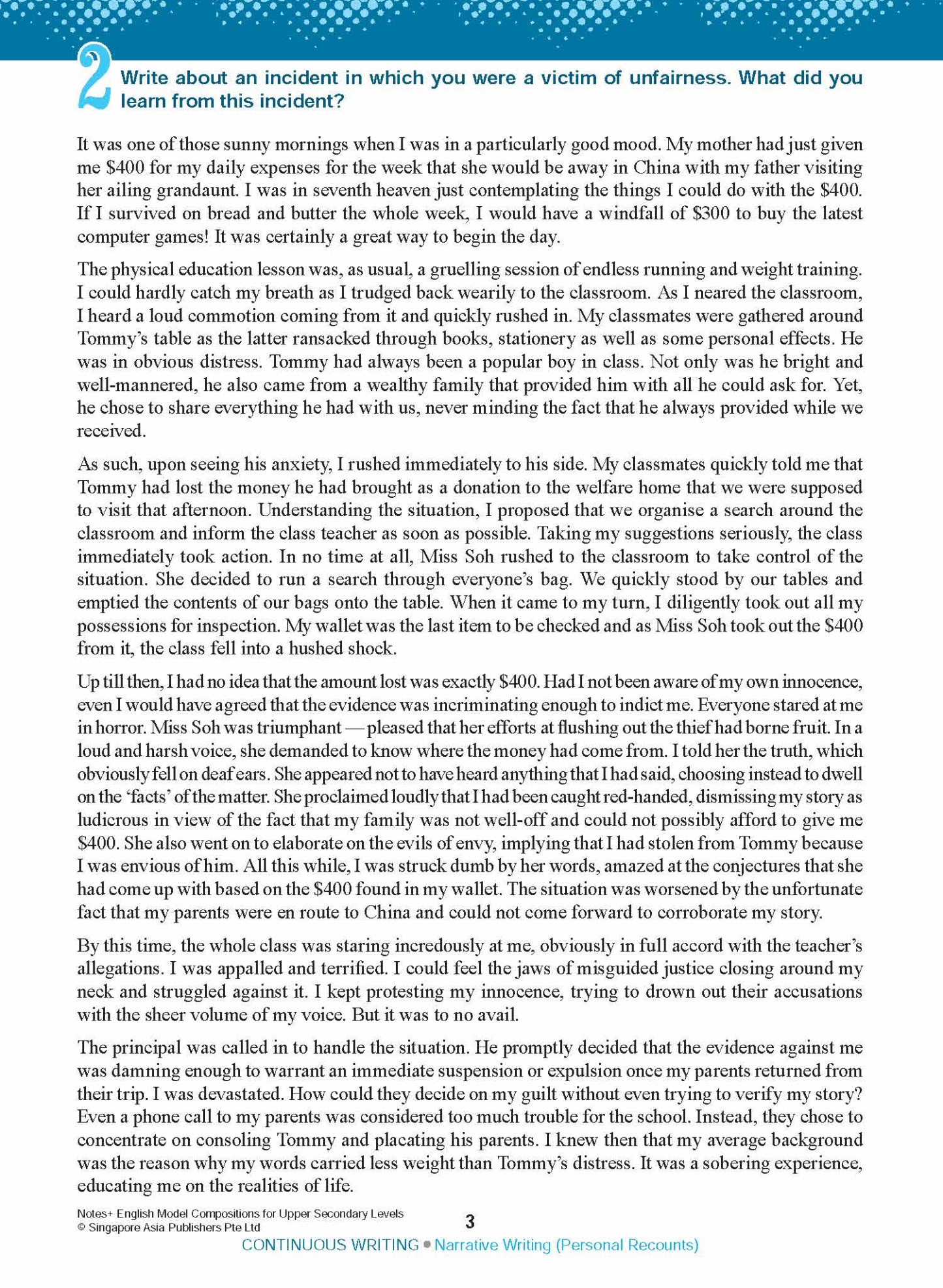 NOTES+ English Model Compositions FOR UPPER SECONDARY LEVELS