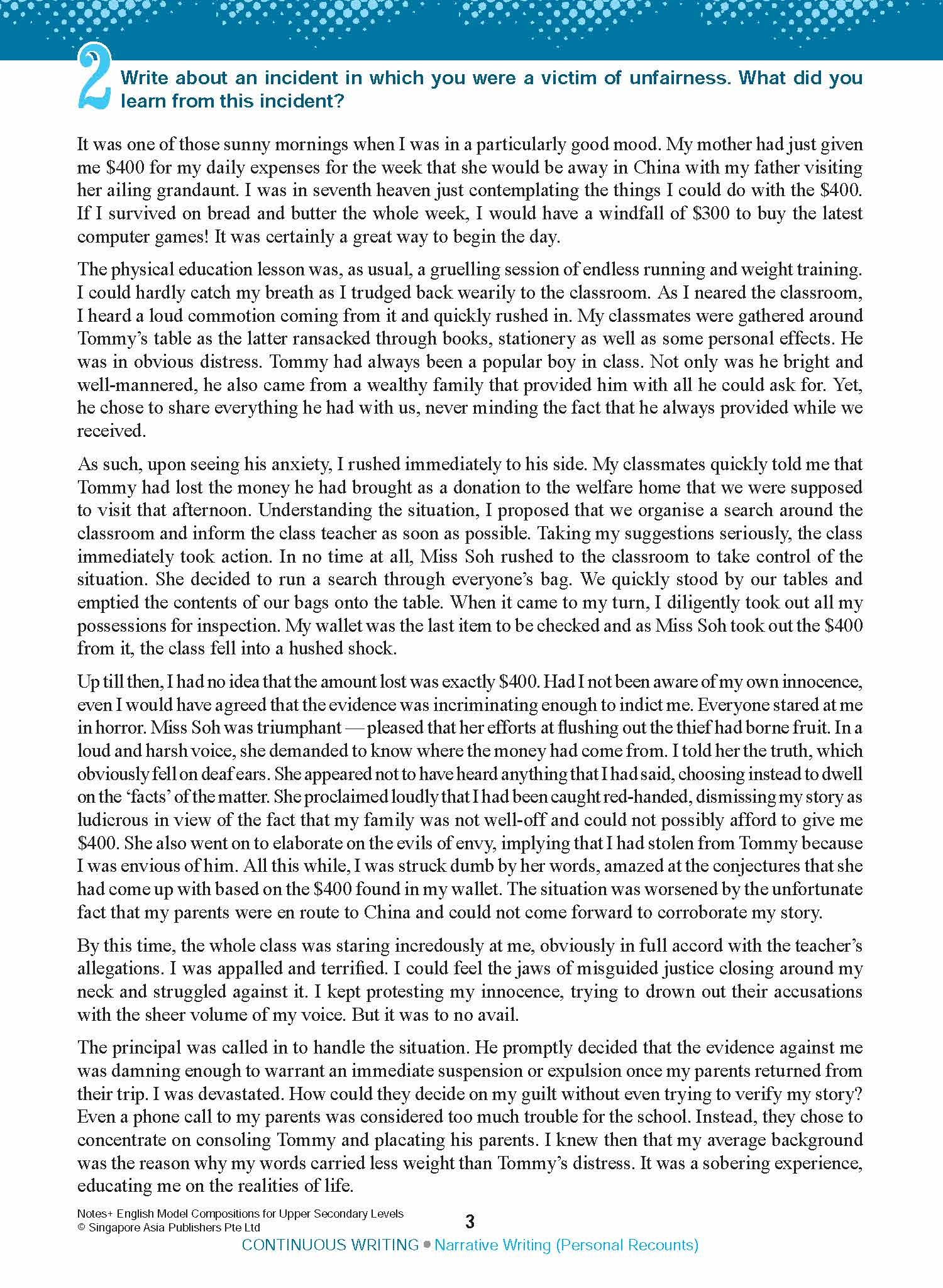 NOTES+ English Model Compositions FOR UPPER SECONDARY LEVELS