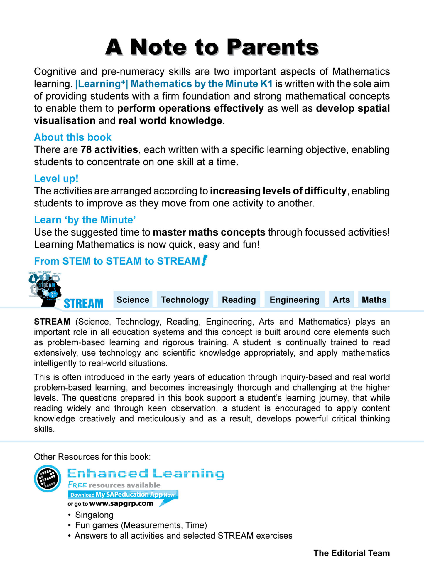 LEARNING+ MATHEMATICS by the minute Kindergarten 1