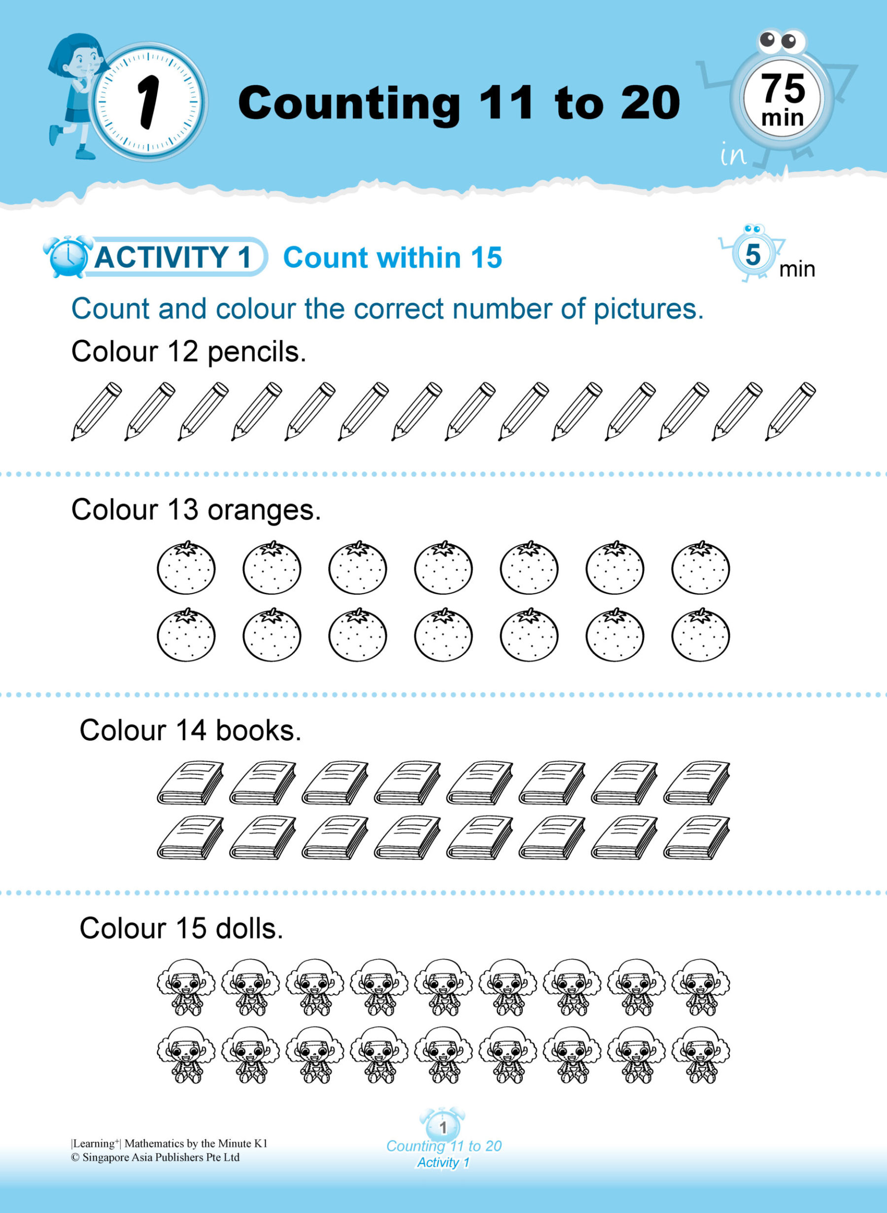 LEARNING+ MATHEMATICS by the minute Kindergarten 1
