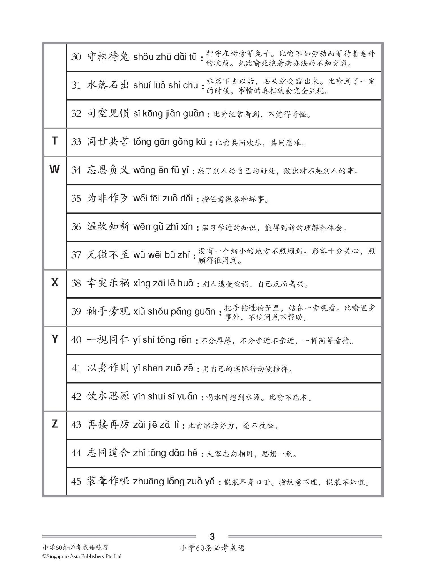 小学60条必考成语练习 / Exercises on 60 Idioms For Primary Schools [Higher Chinese/Chinese]