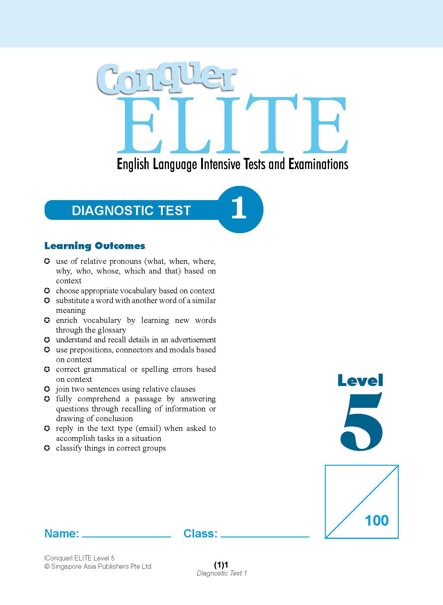 Conquer ELITE (English Language Intensive Tests and Examinations) Level 5