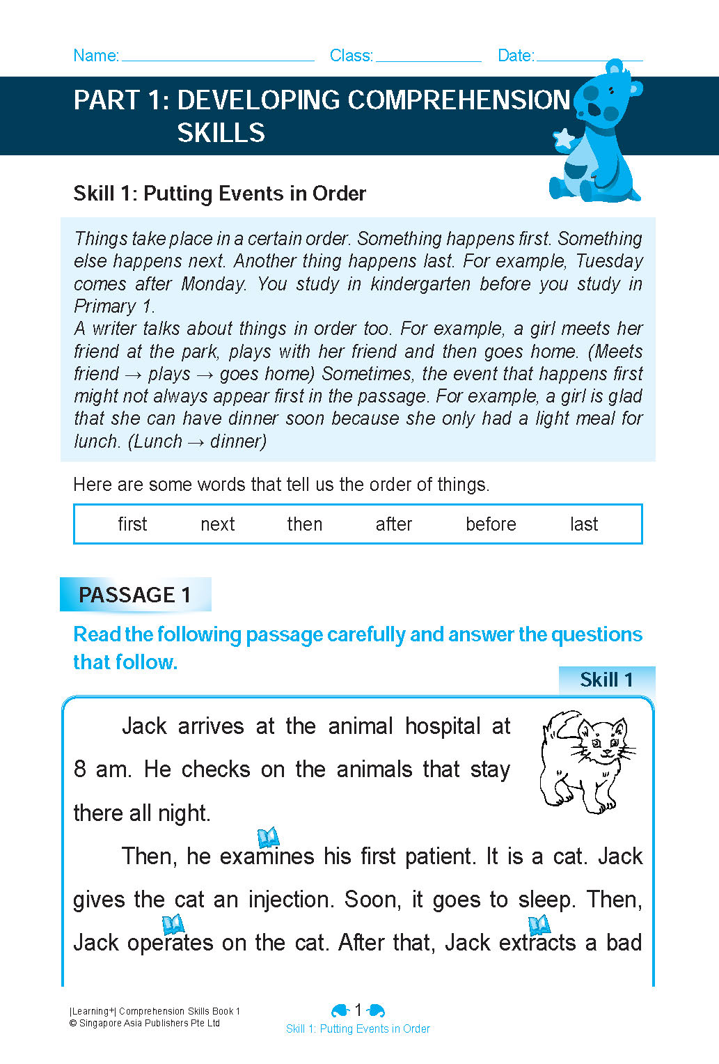 LEARNING+ ENGLISH COMPREHENSION SKILLS Book 1