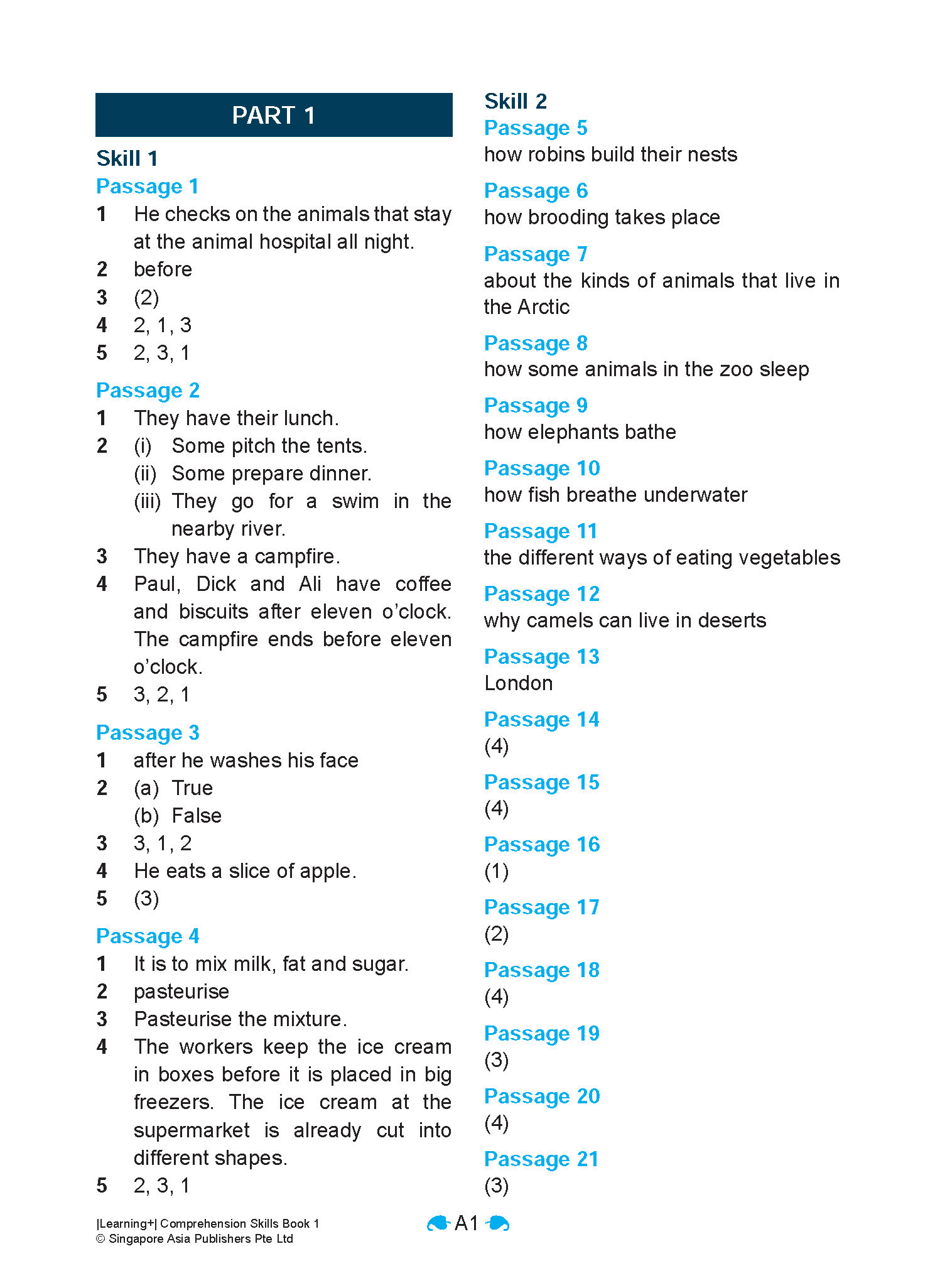 LEARNING+ ENGLISH COMPREHENSION SKILLS Book 1