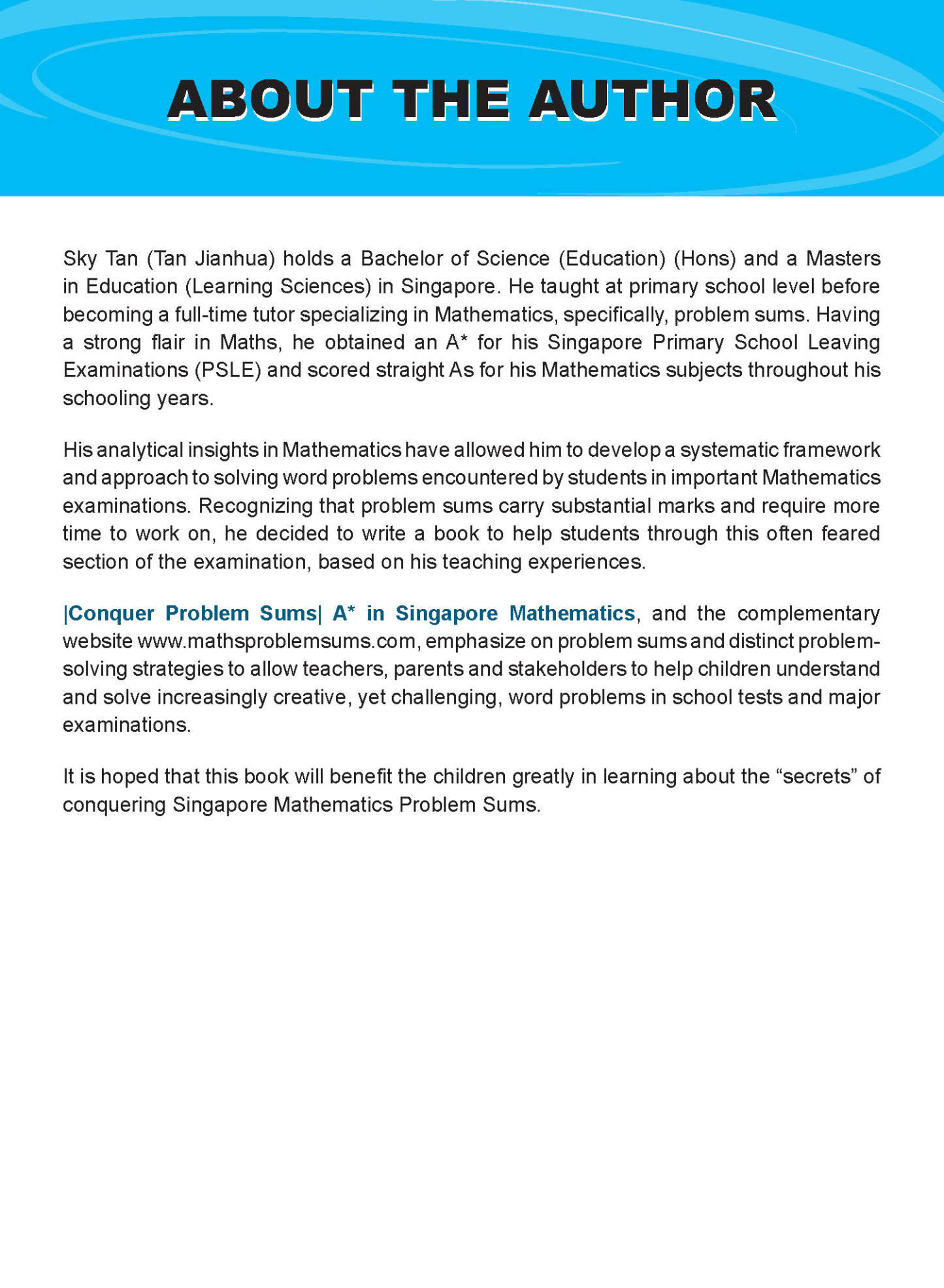 Conquer PROBLEM SUMS A* IN SINGAPORE MATHEMATICS (Advanced Edition) LEVEL 5