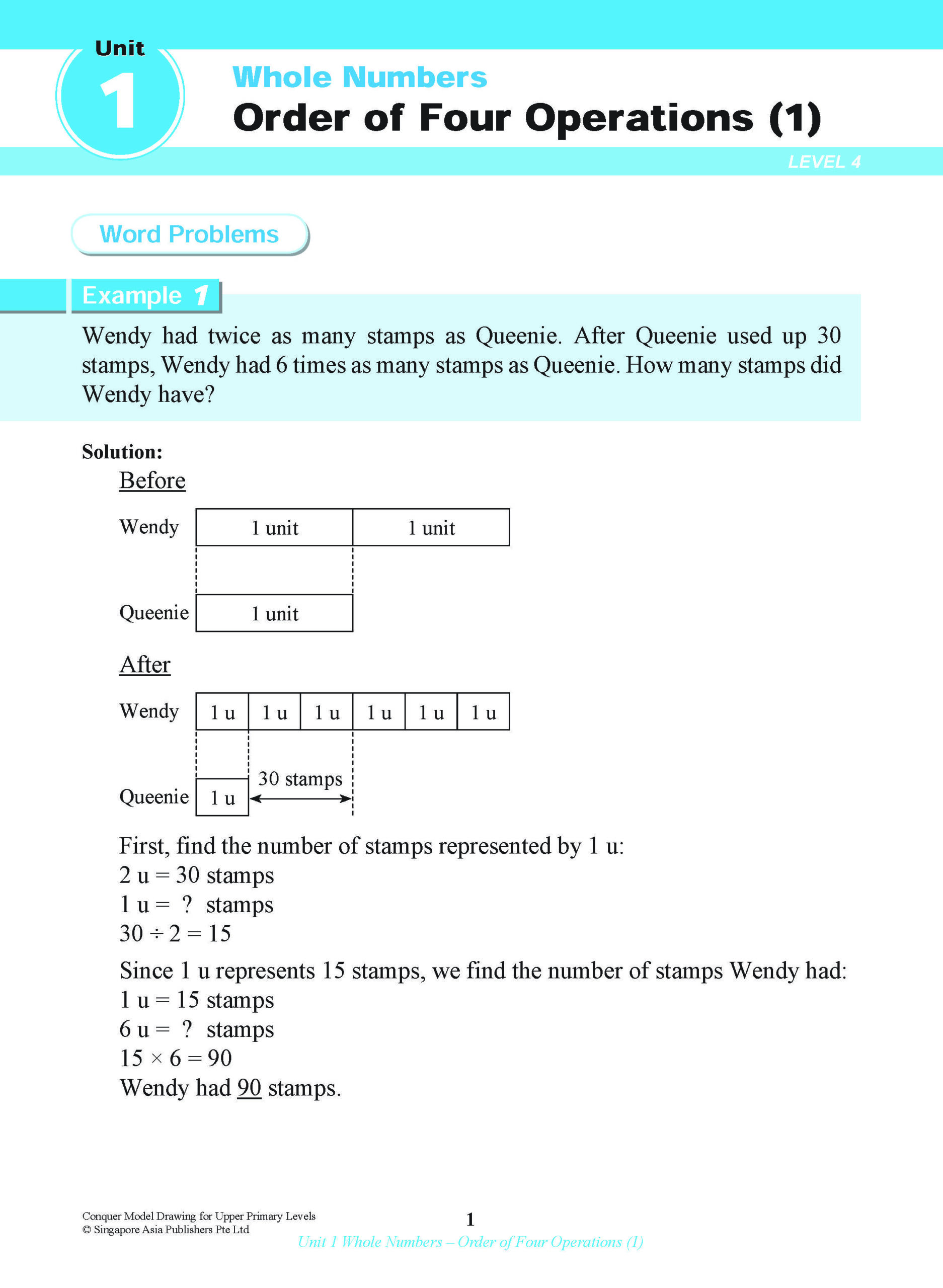 Conquer Model Drawing For Upper Primary Levels