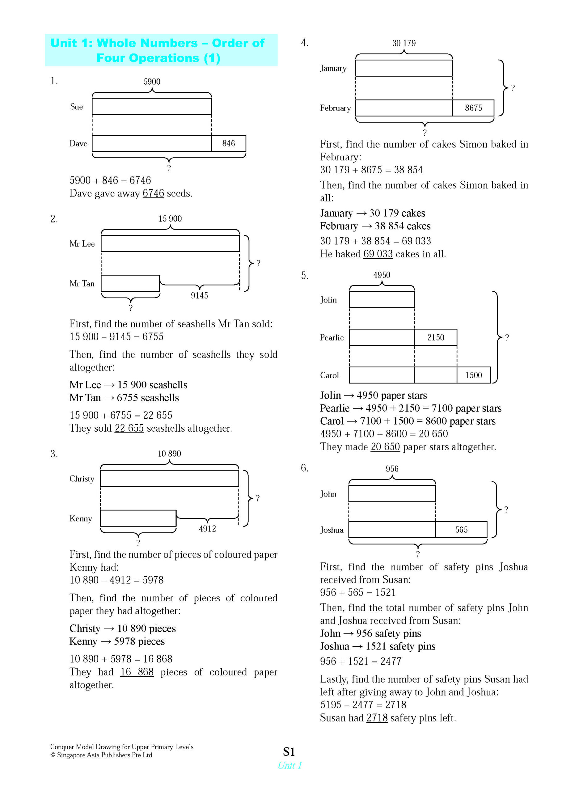 Conquer Model Drawing For Upper Primary Levels