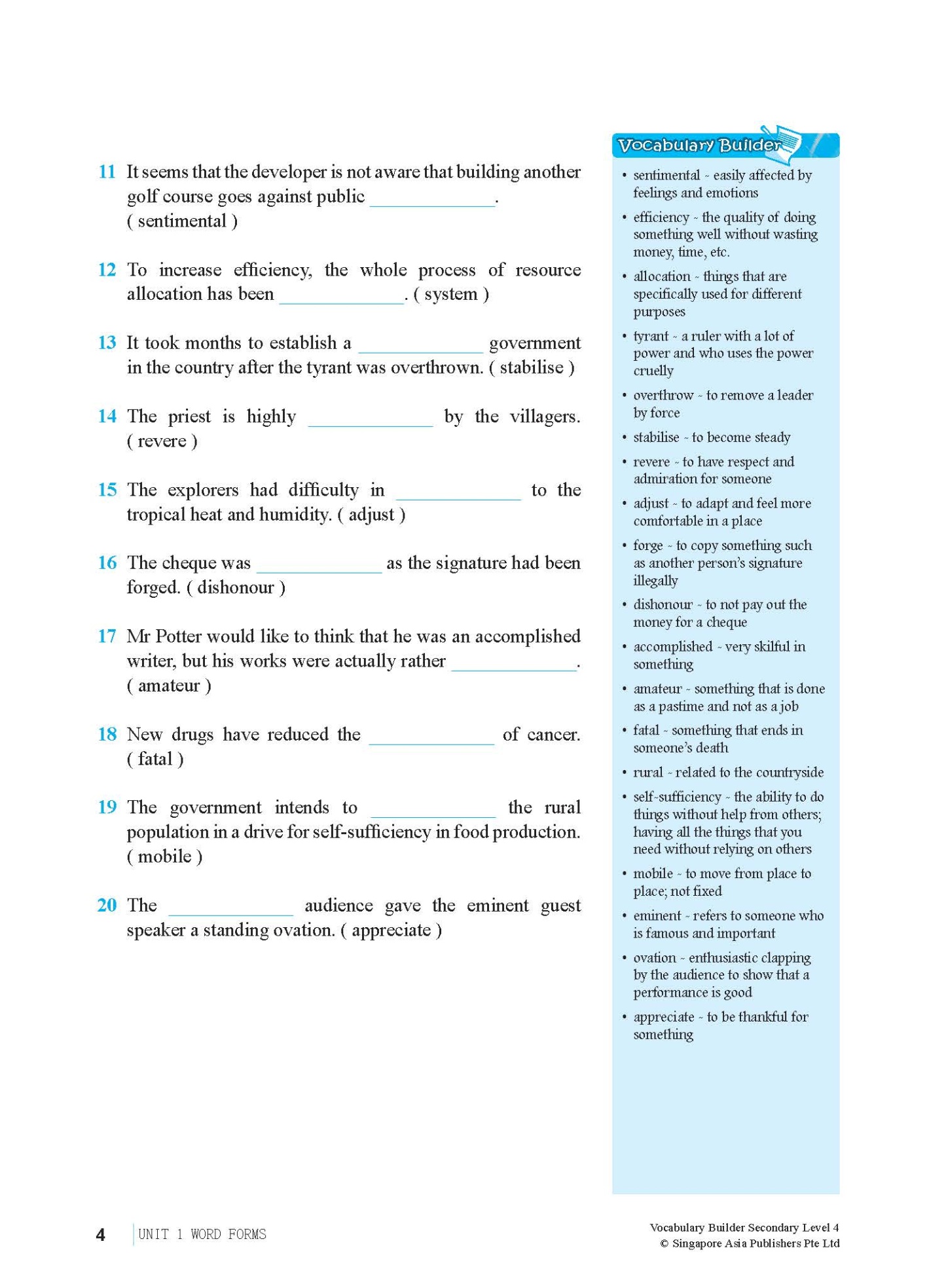 Vocabulary Builder Secondary Level 4