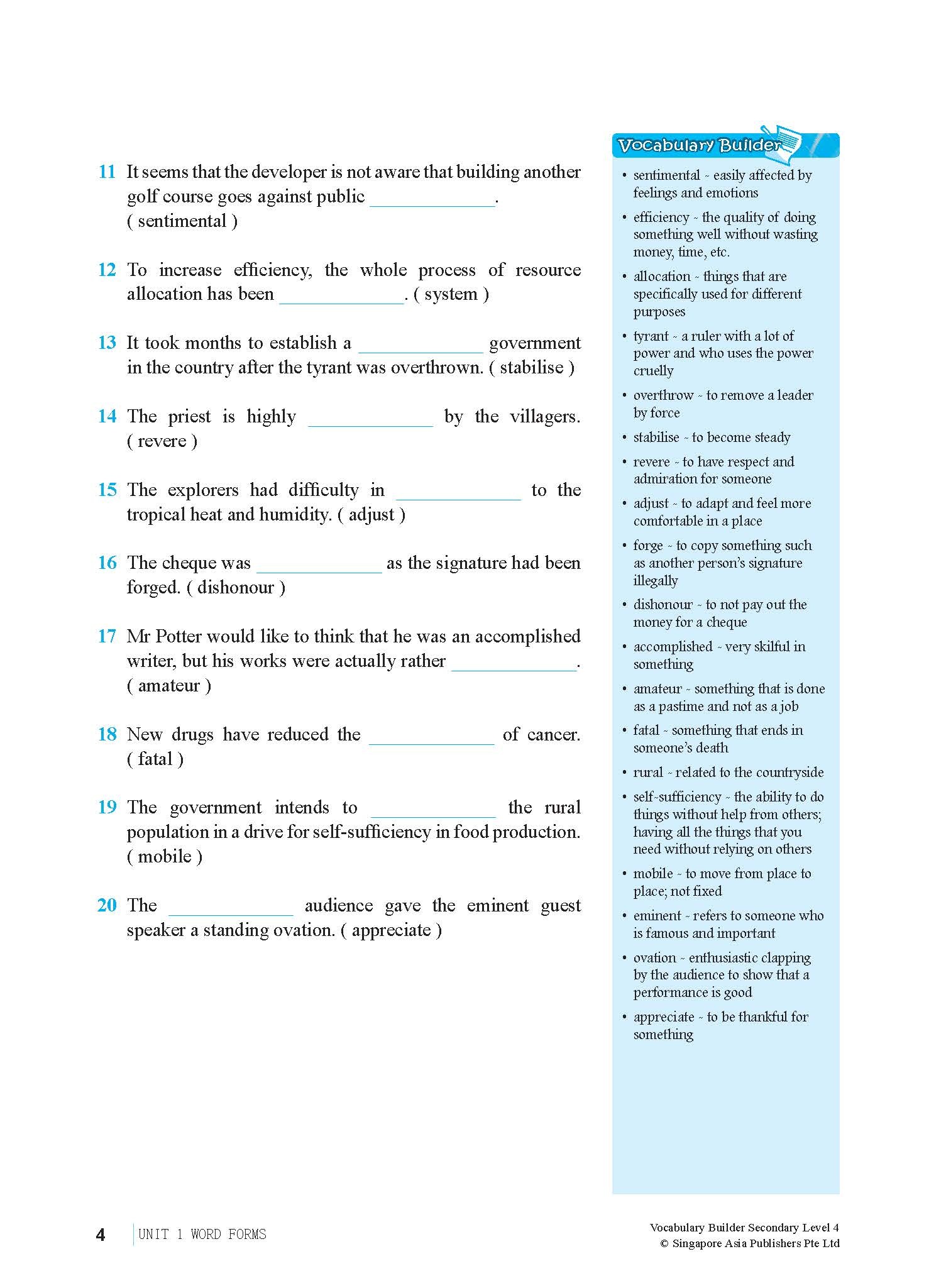 Vocabulary Builder Secondary Level 4