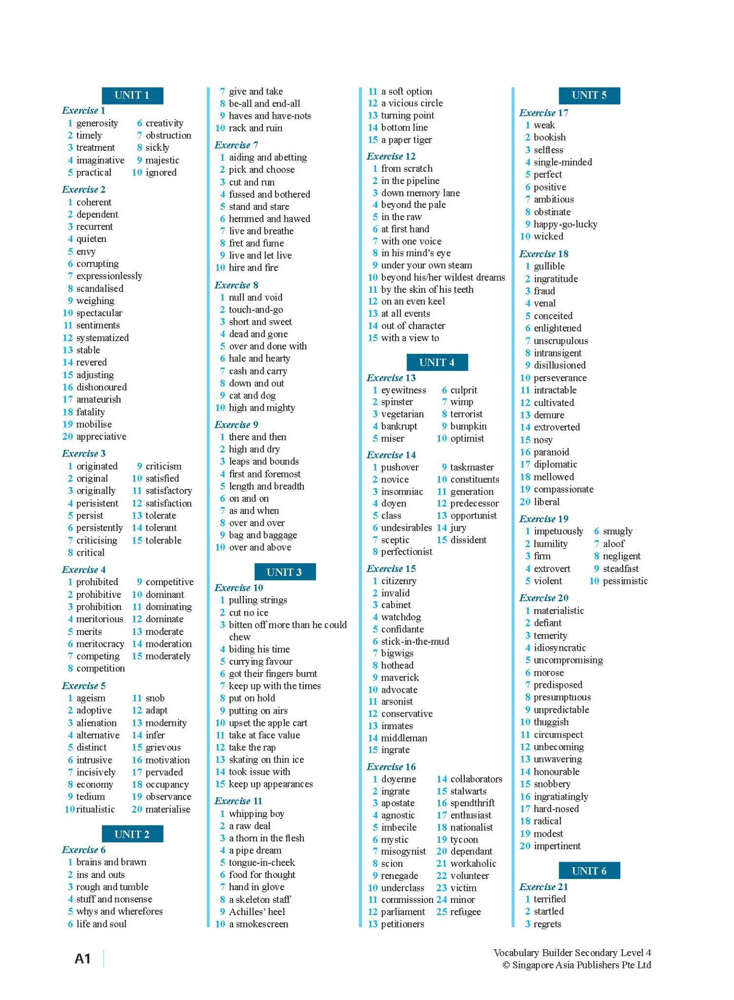 Vocabulary Builder Secondary Level 4