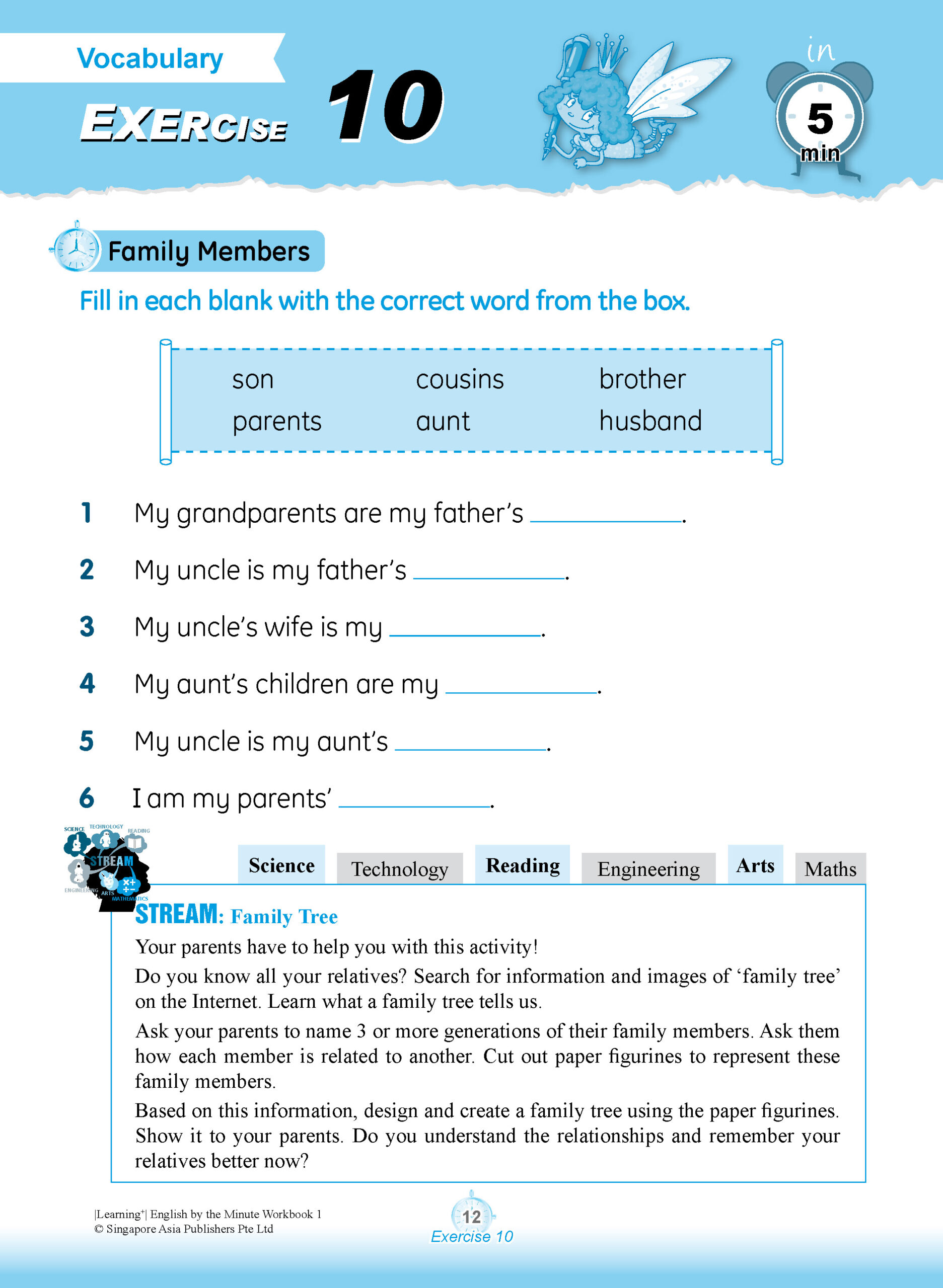 Learning+ ENGLISH by the MINUTE Workbook 1