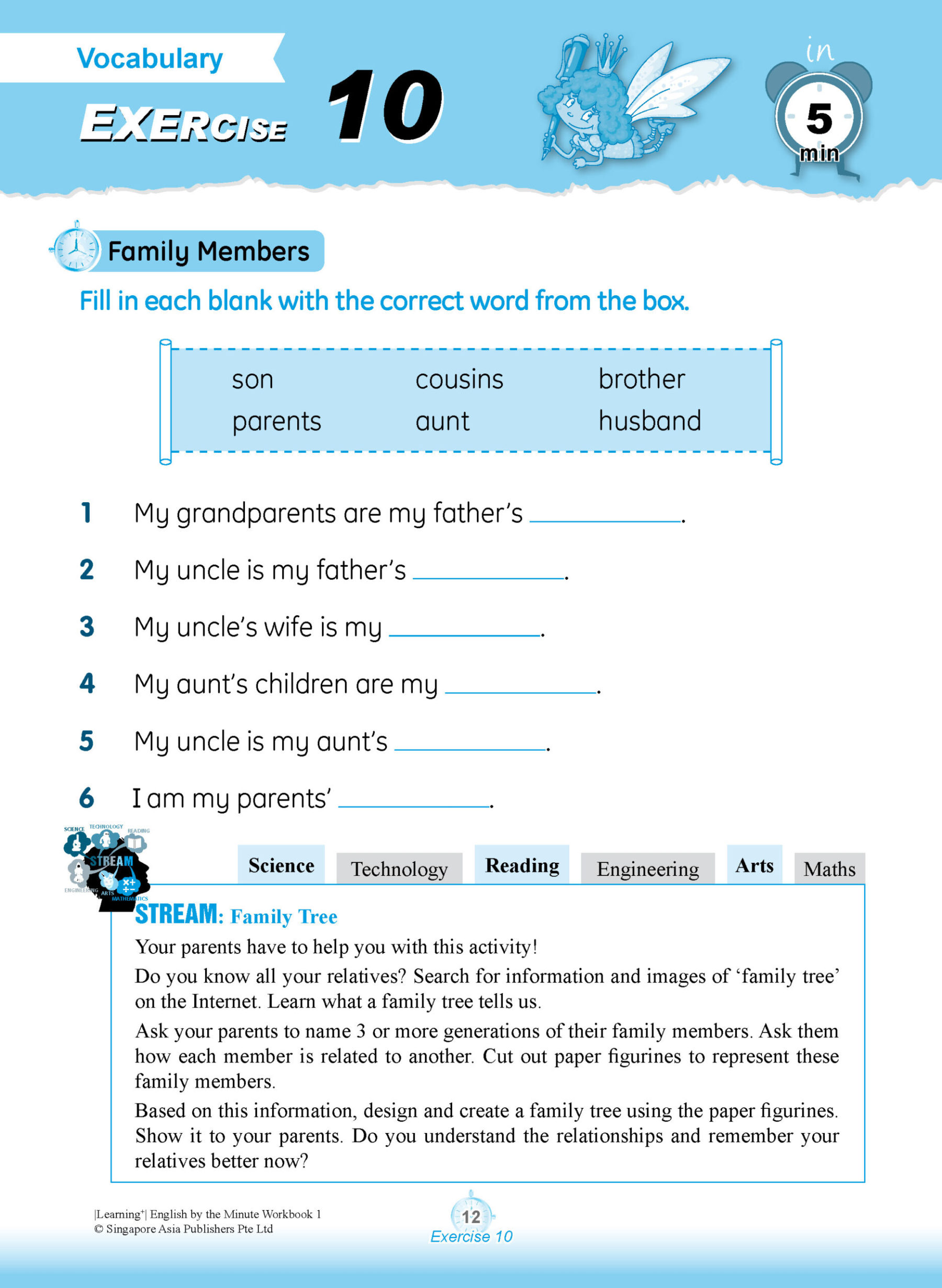 Learning+ ENGLISH by the MINUTE Workbook 1