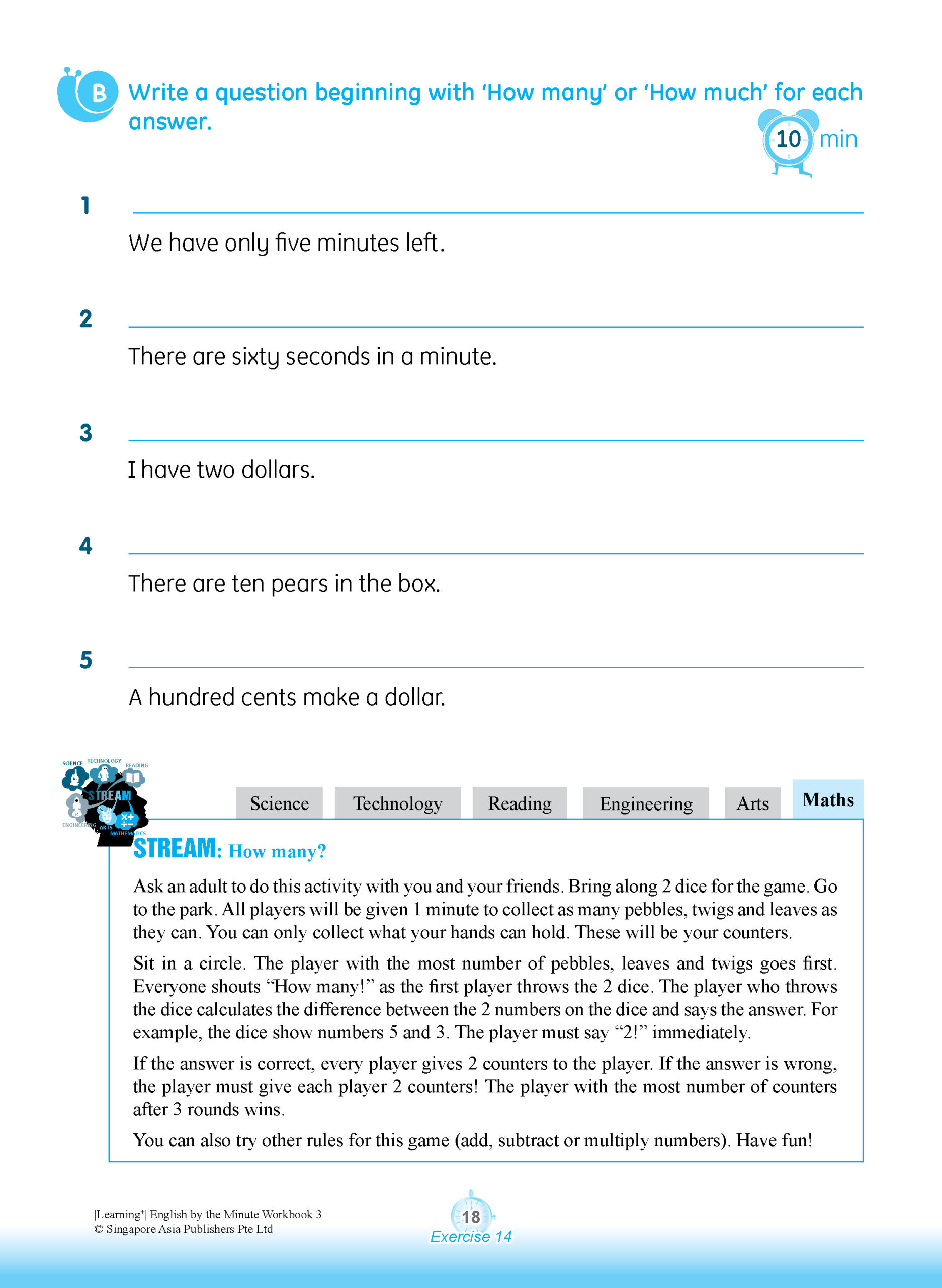 Learning+ ENGLISH by the MINUTE Workbook 3