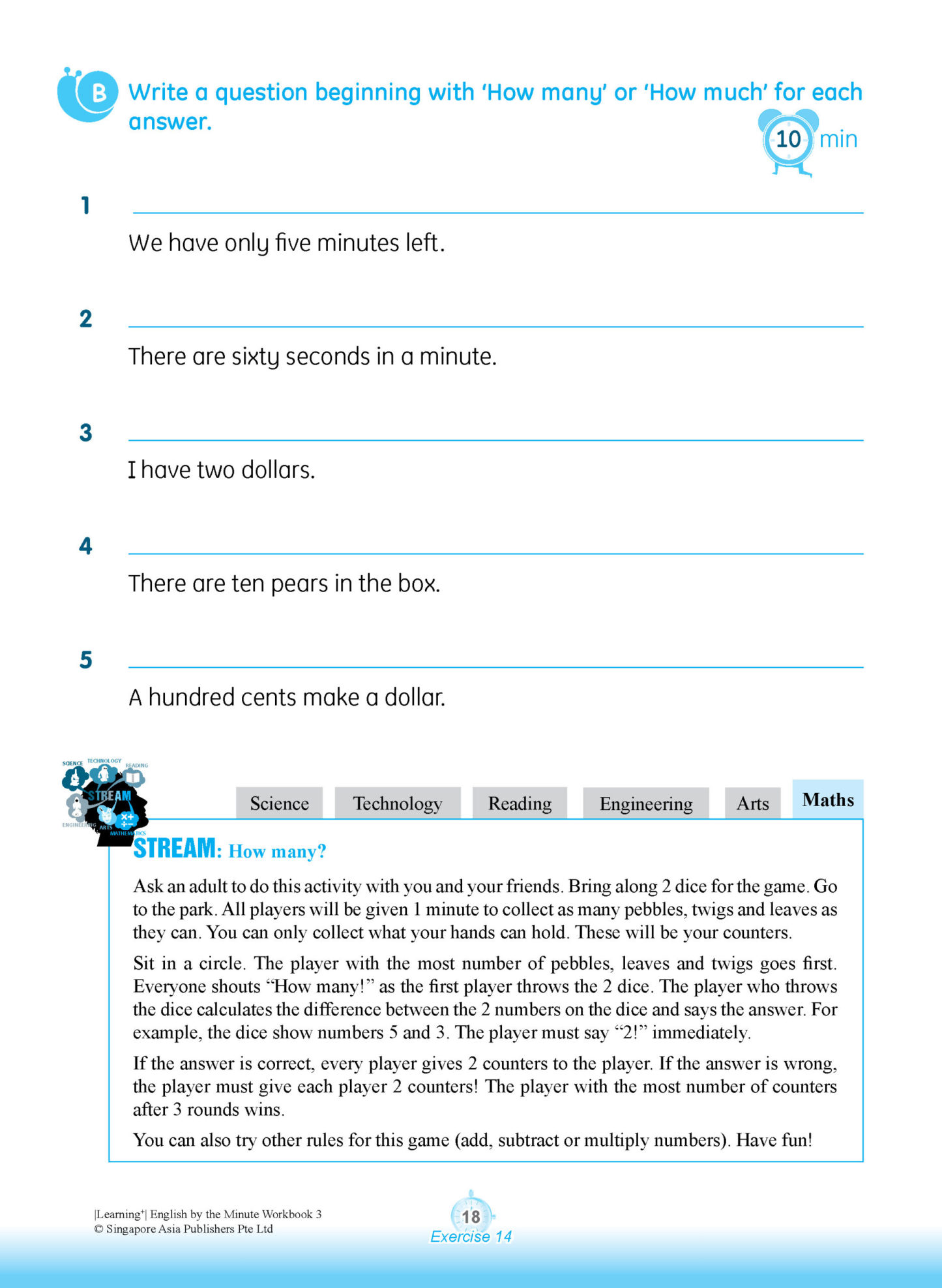 Learning+ ENGLISH by the MINUTE Workbook 3