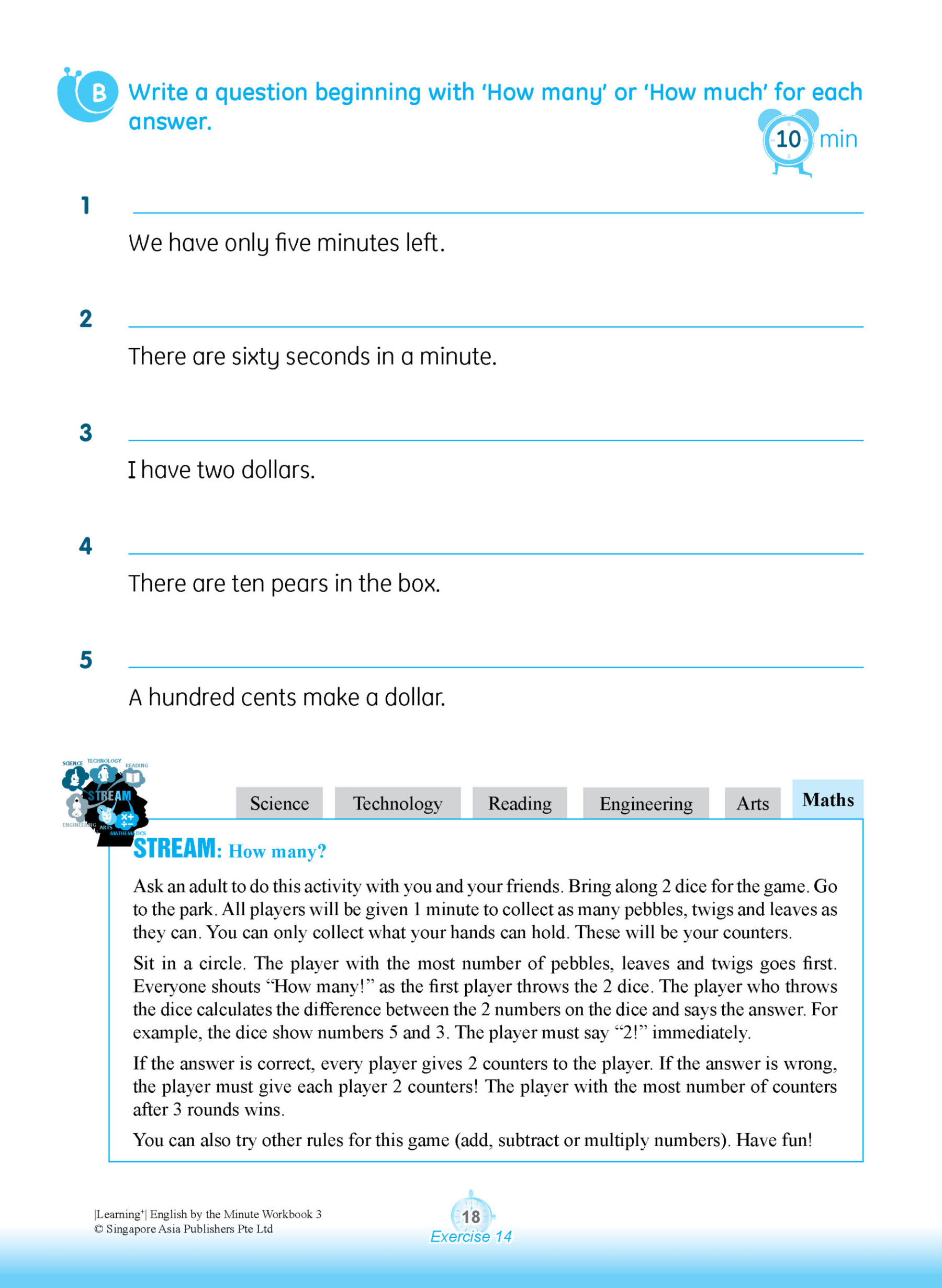 Learning+ ENGLISH by the MINUTE Workbook 3