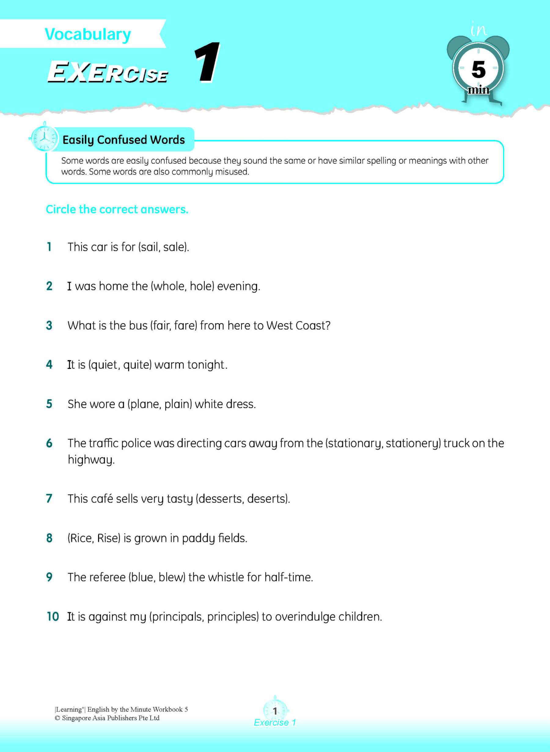 Learning+ ENGLISH by the MINUTE Workbook 5