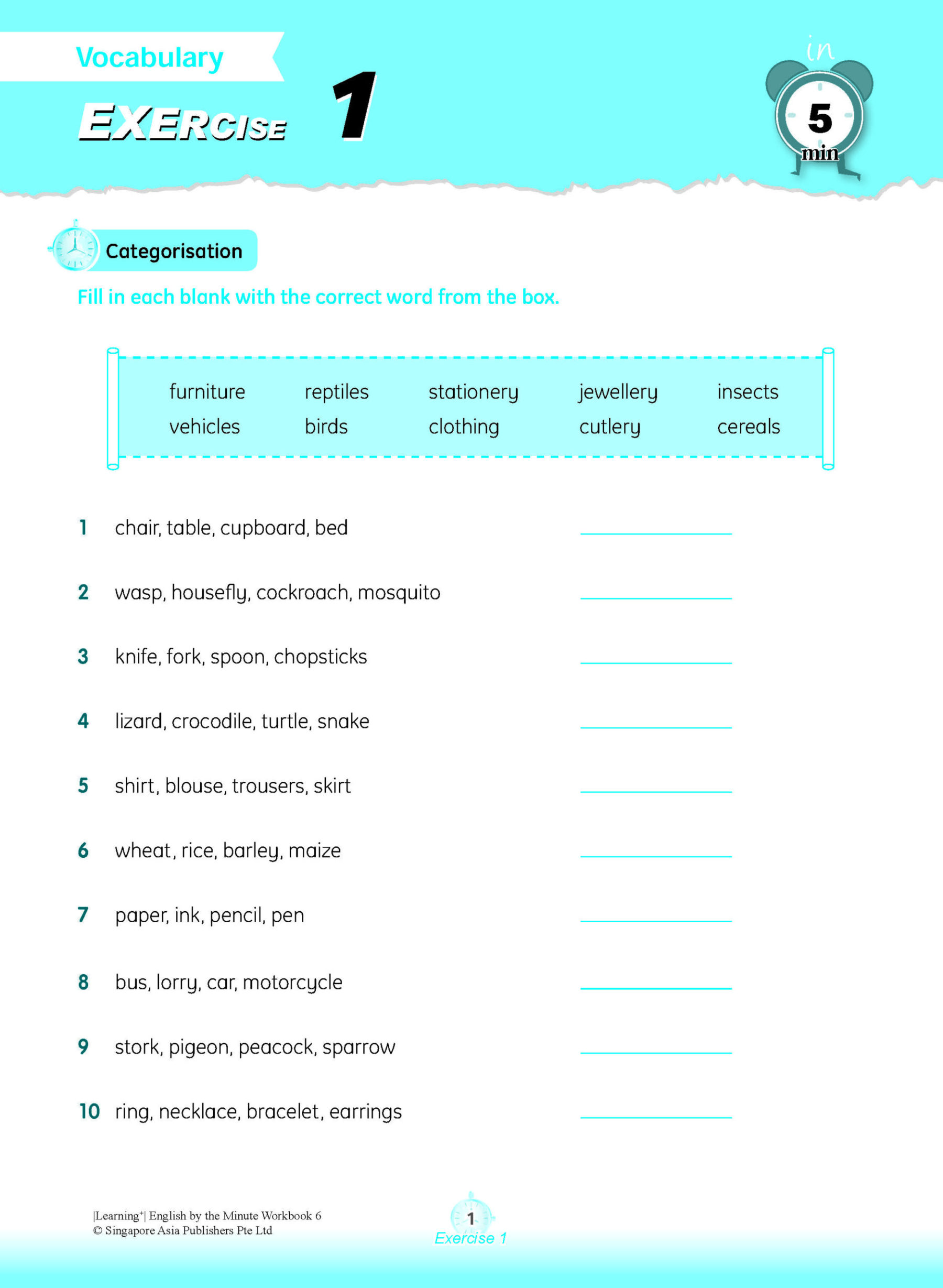 Learning+ ENGLISH by the MINUTE Workbook 6