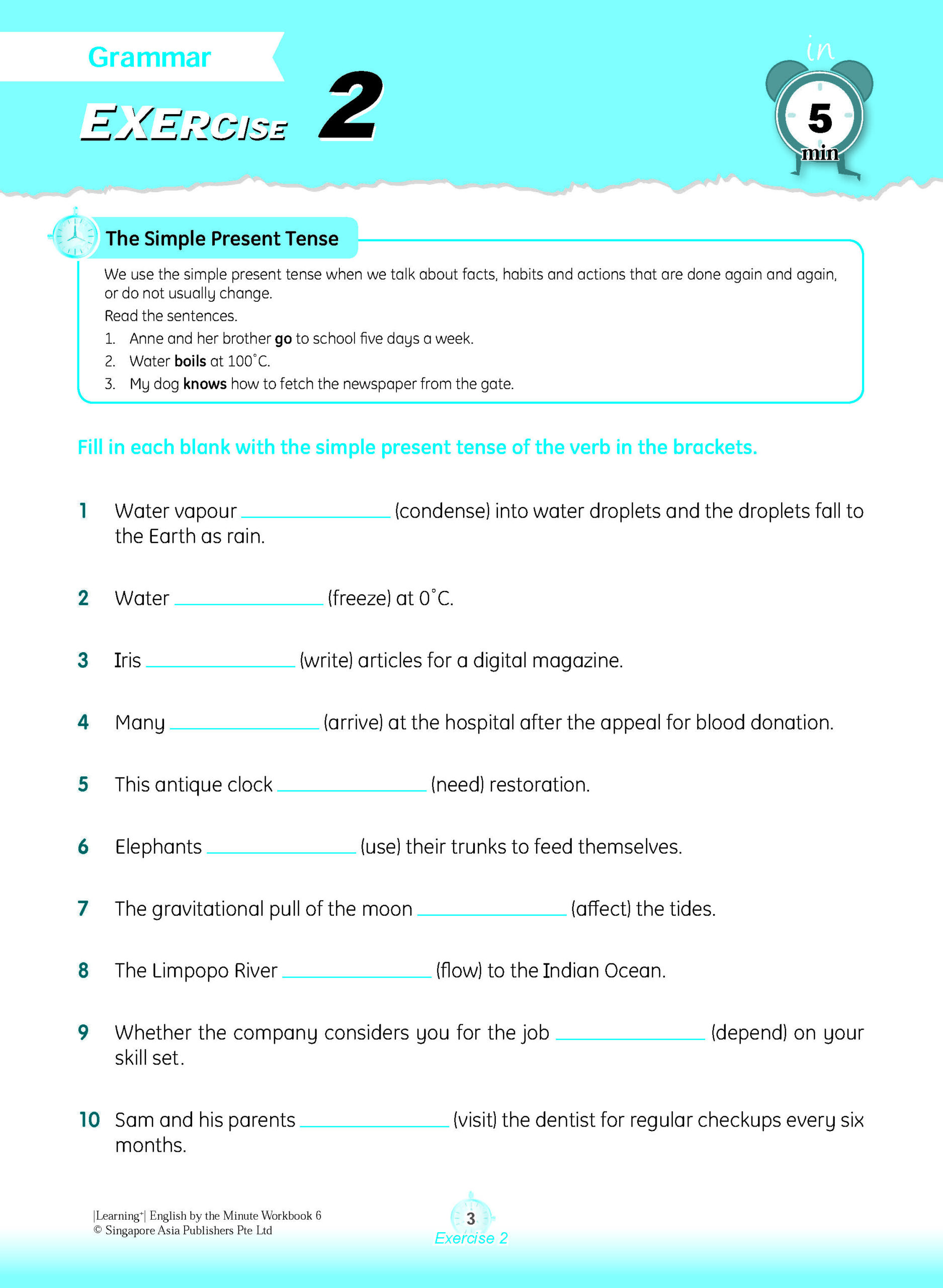 Learning+ ENGLISH by the MINUTE Workbook 6