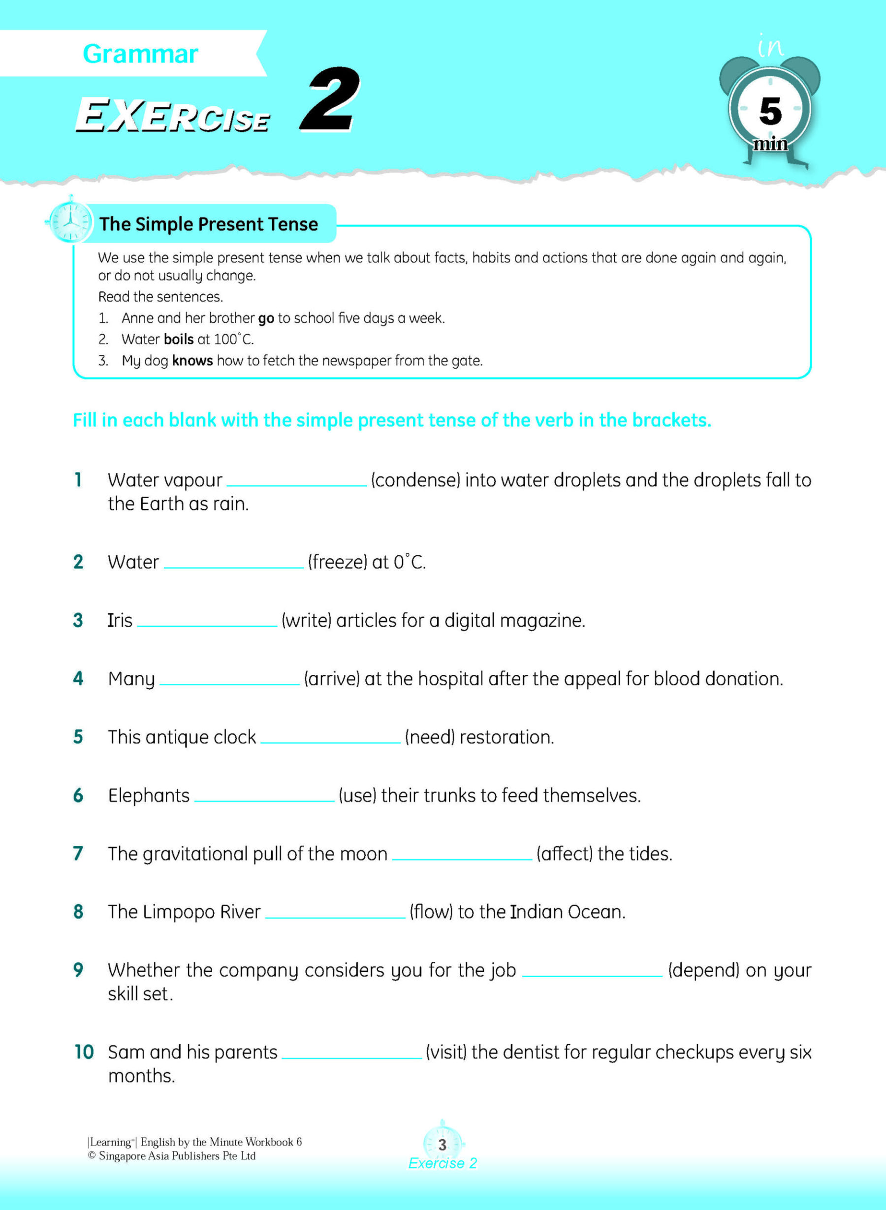 Learning+ ENGLISH by the MINUTE Workbook 6