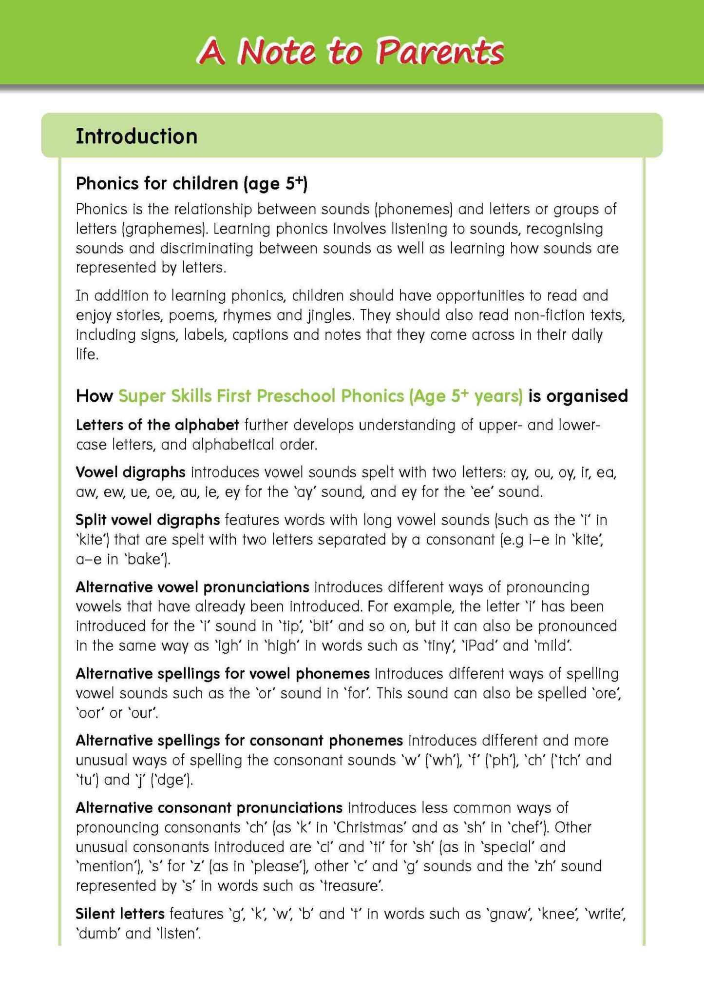 SUPER SKILLS First Preschool Phonics (Age 5+ Years)