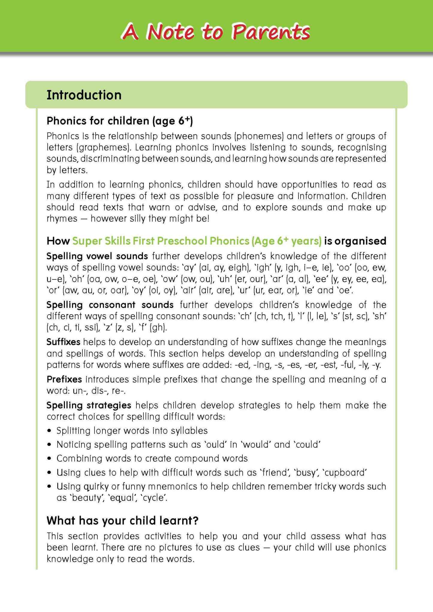 SUPER SKILLS First Preschool Phonics (Age 6+ Years)