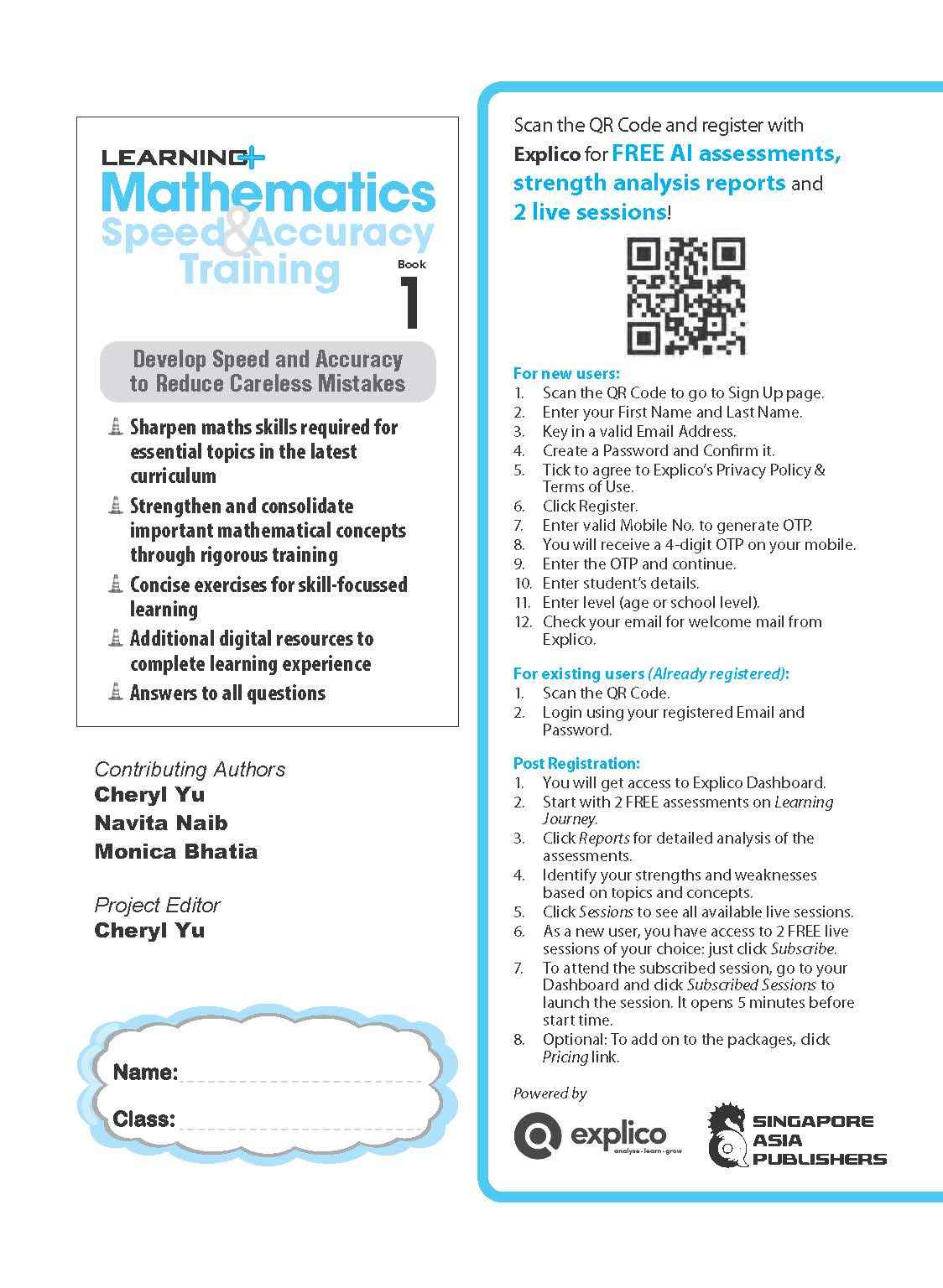 LEARNING+ Mathematics Speed & Accuracy Training Book 1