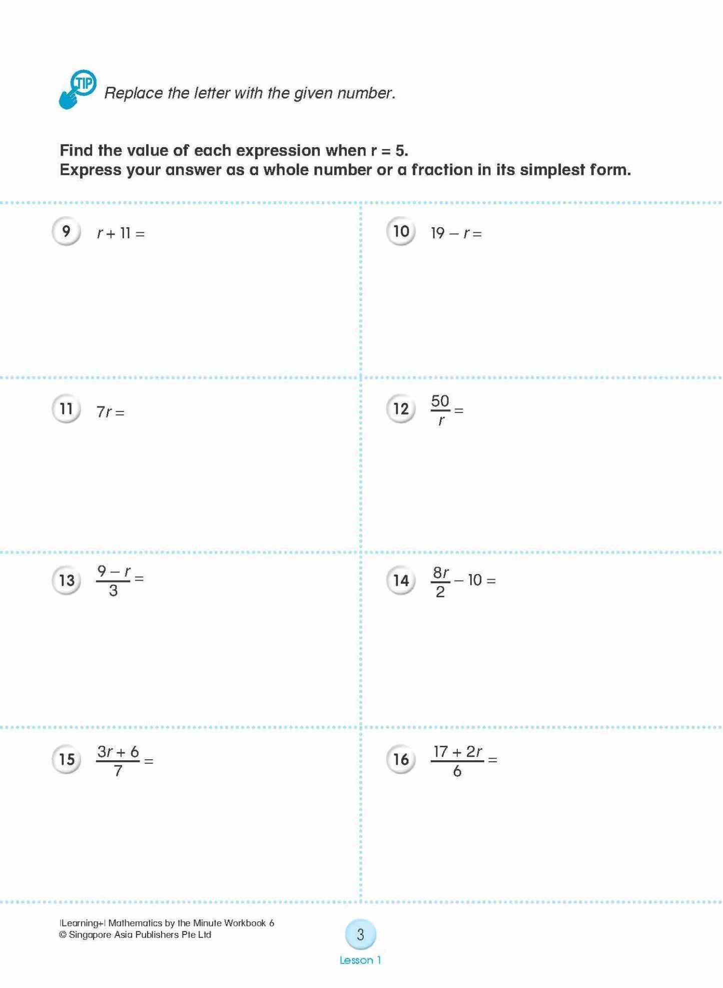 Learning+ Mathematics by the Minute Workbook 6