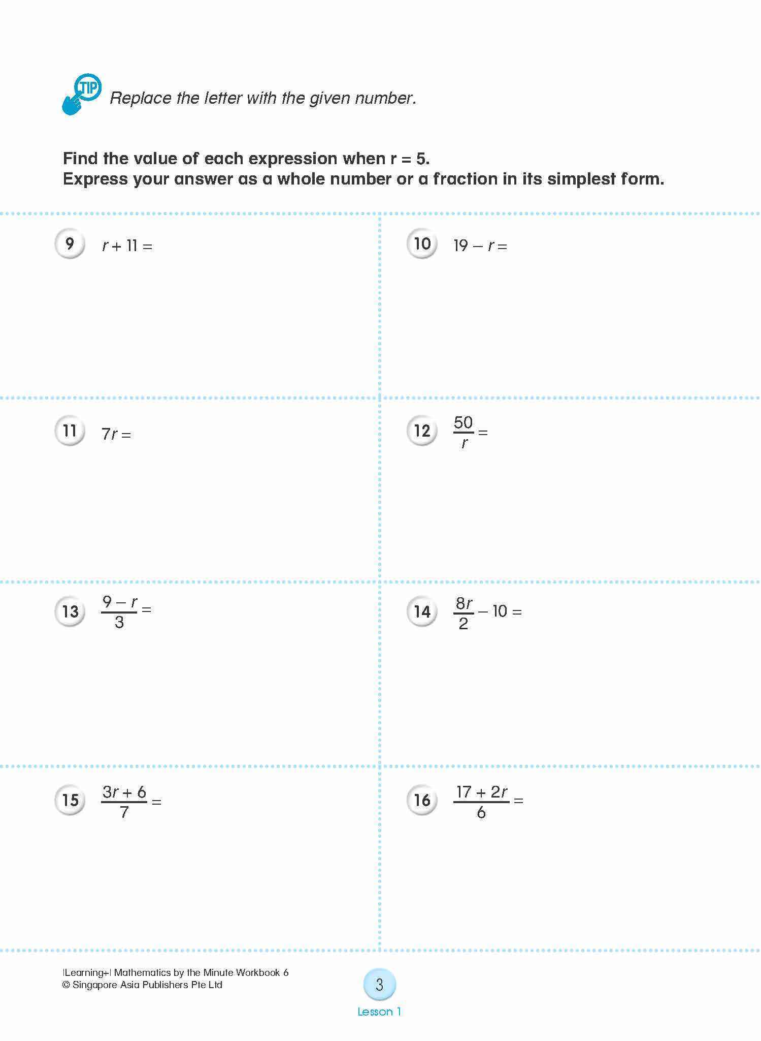 Learning+ Mathematics by the Minute Workbook 6