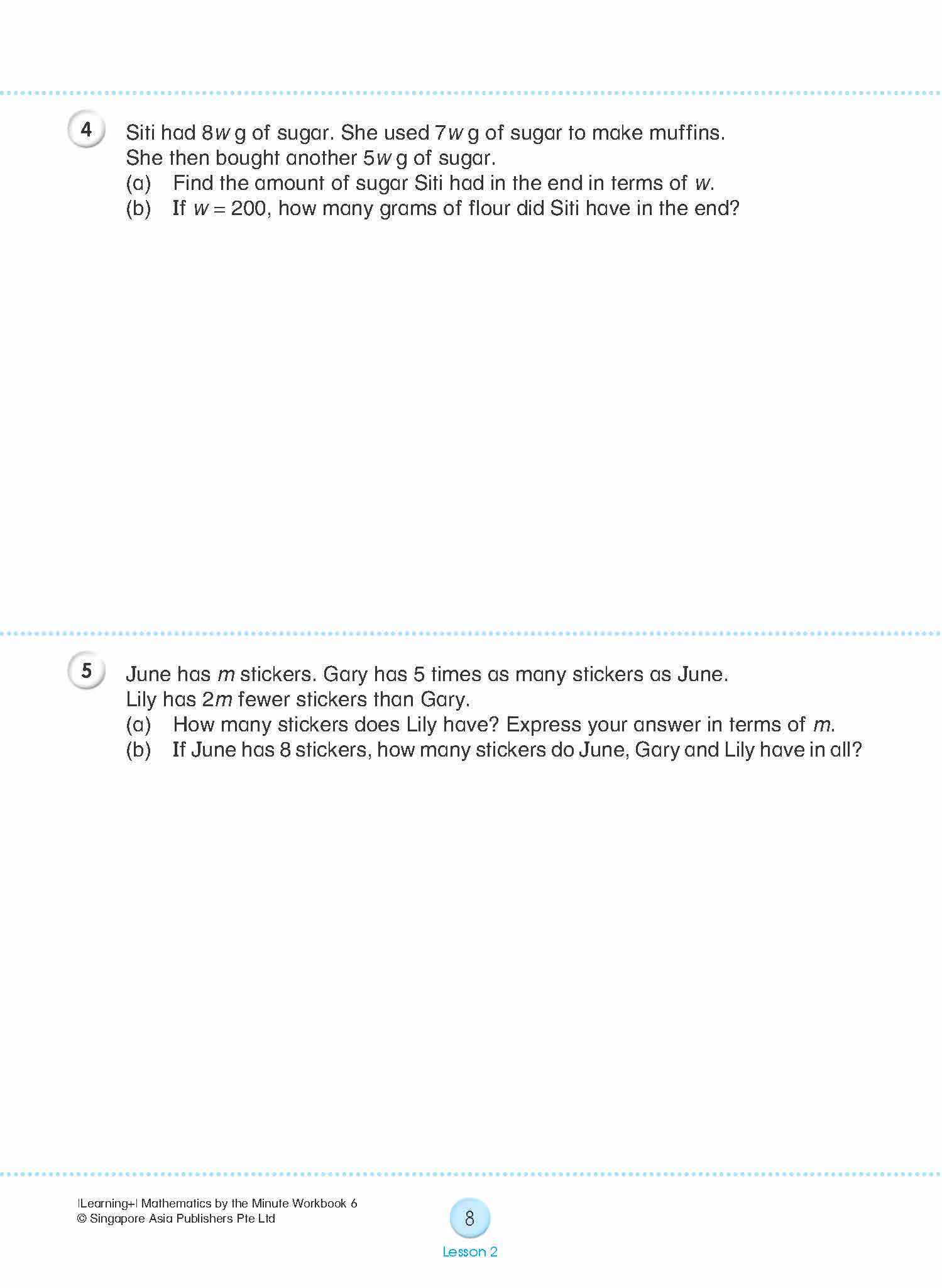 Learning+ Mathematics by the Minute Workbook 6