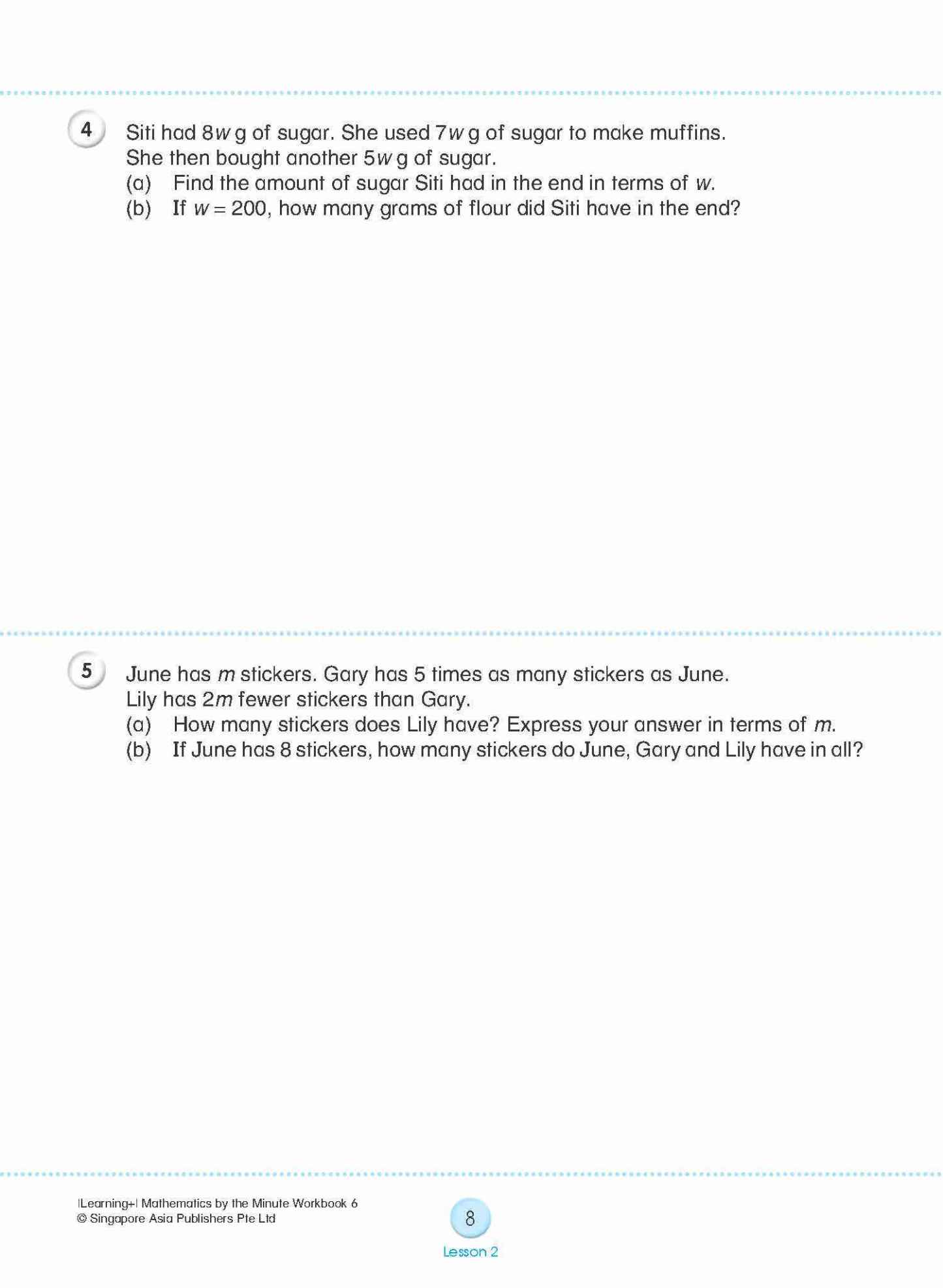 Learning+ Mathematics by the Minute Workbook 6