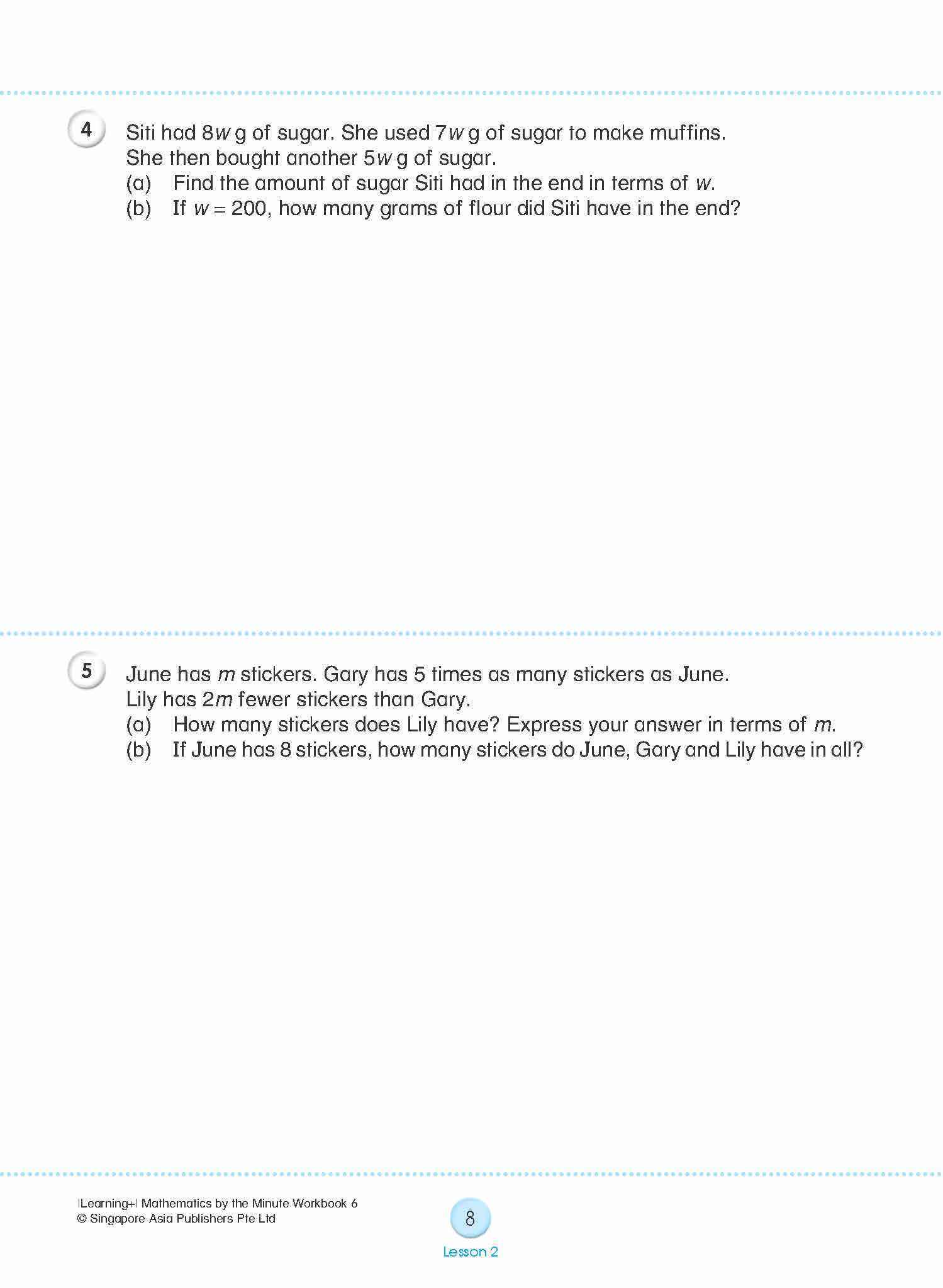 Learning+ Mathematics by the Minute Workbook 6