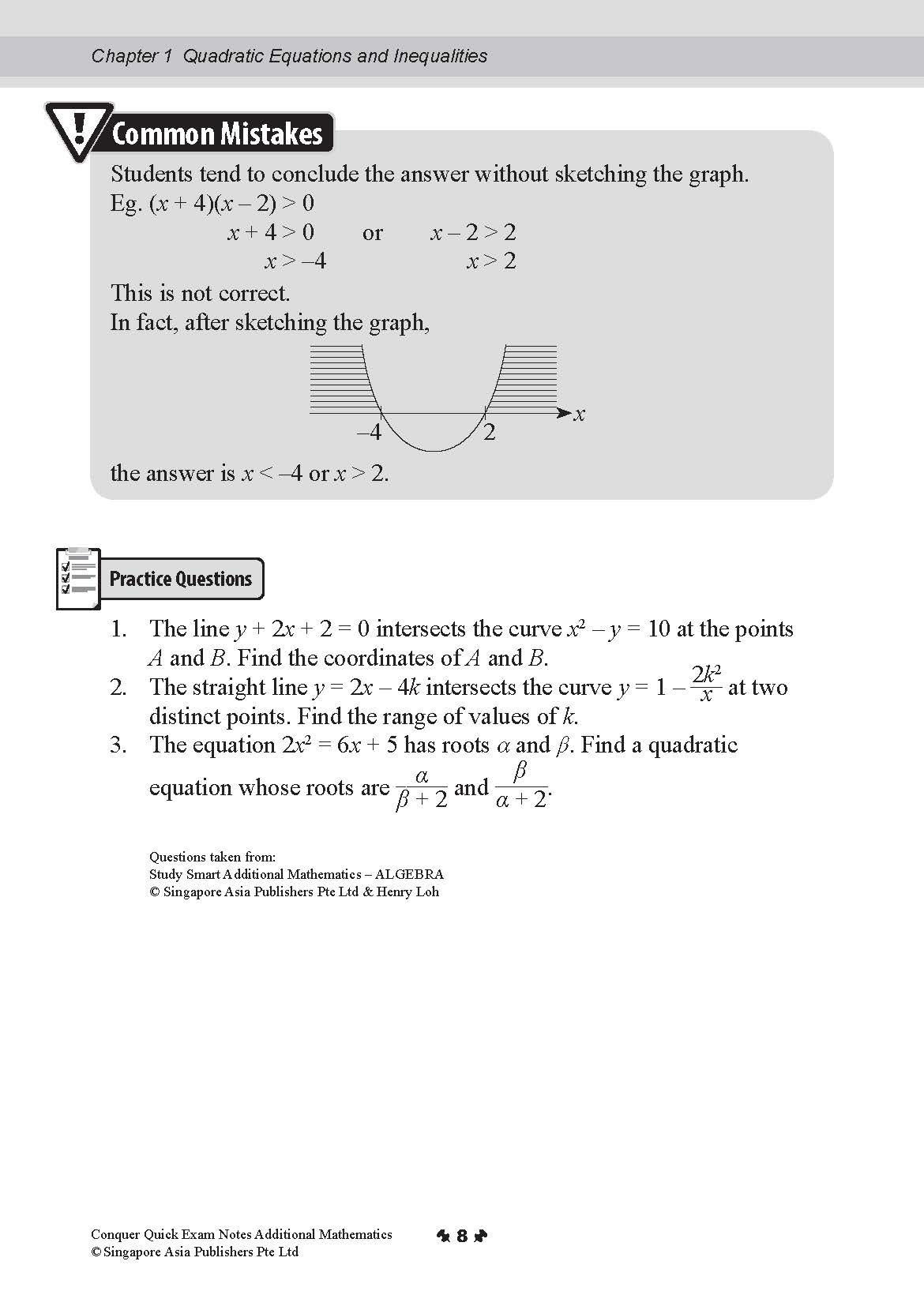 Conquer QUICK EXAM NOTES ADDITIONAL MATHEMATICS