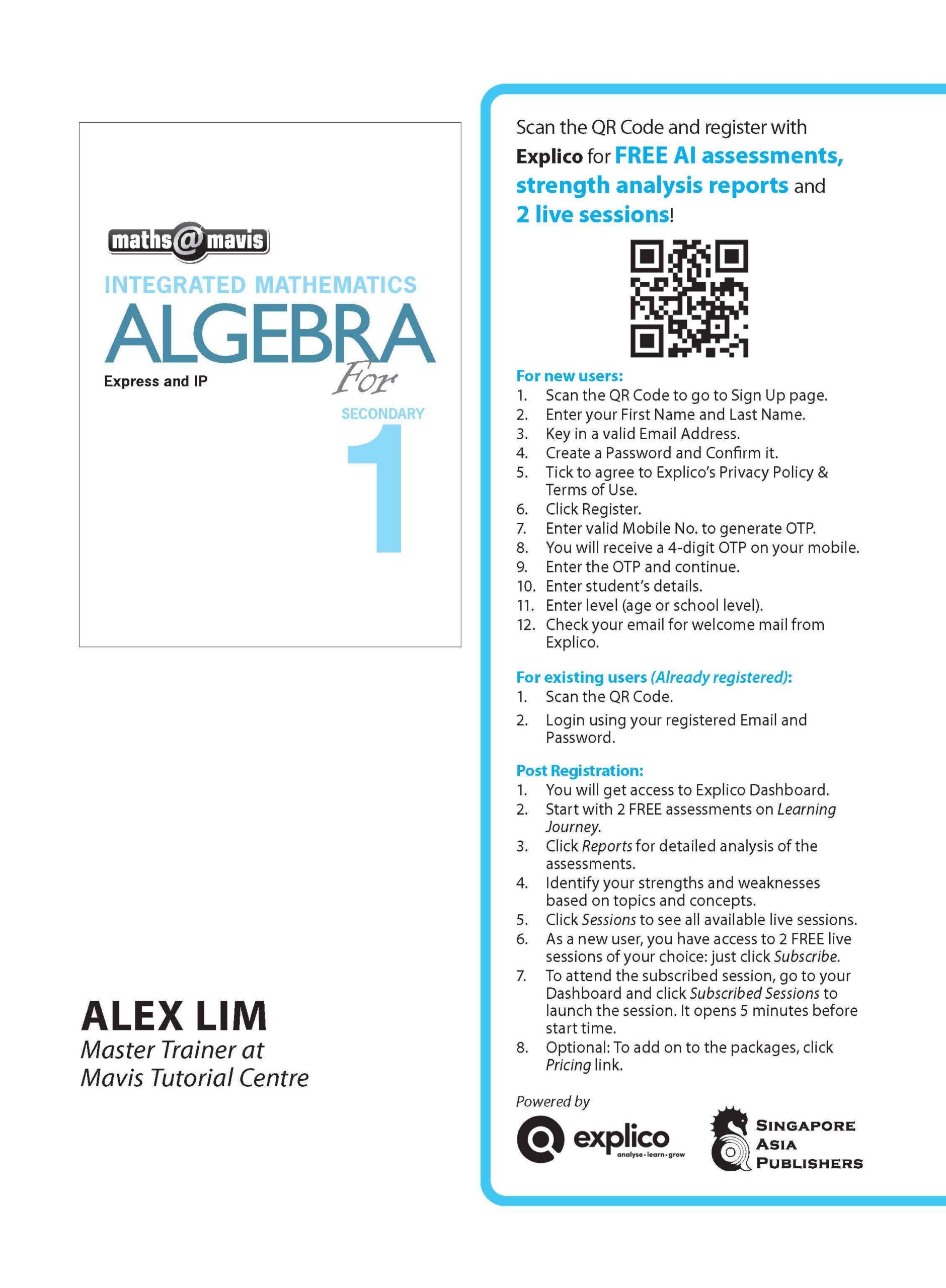 INTEGRATED MATHEMATICS ALGEBRA For SECONDARY 1 [G3 and IP]
