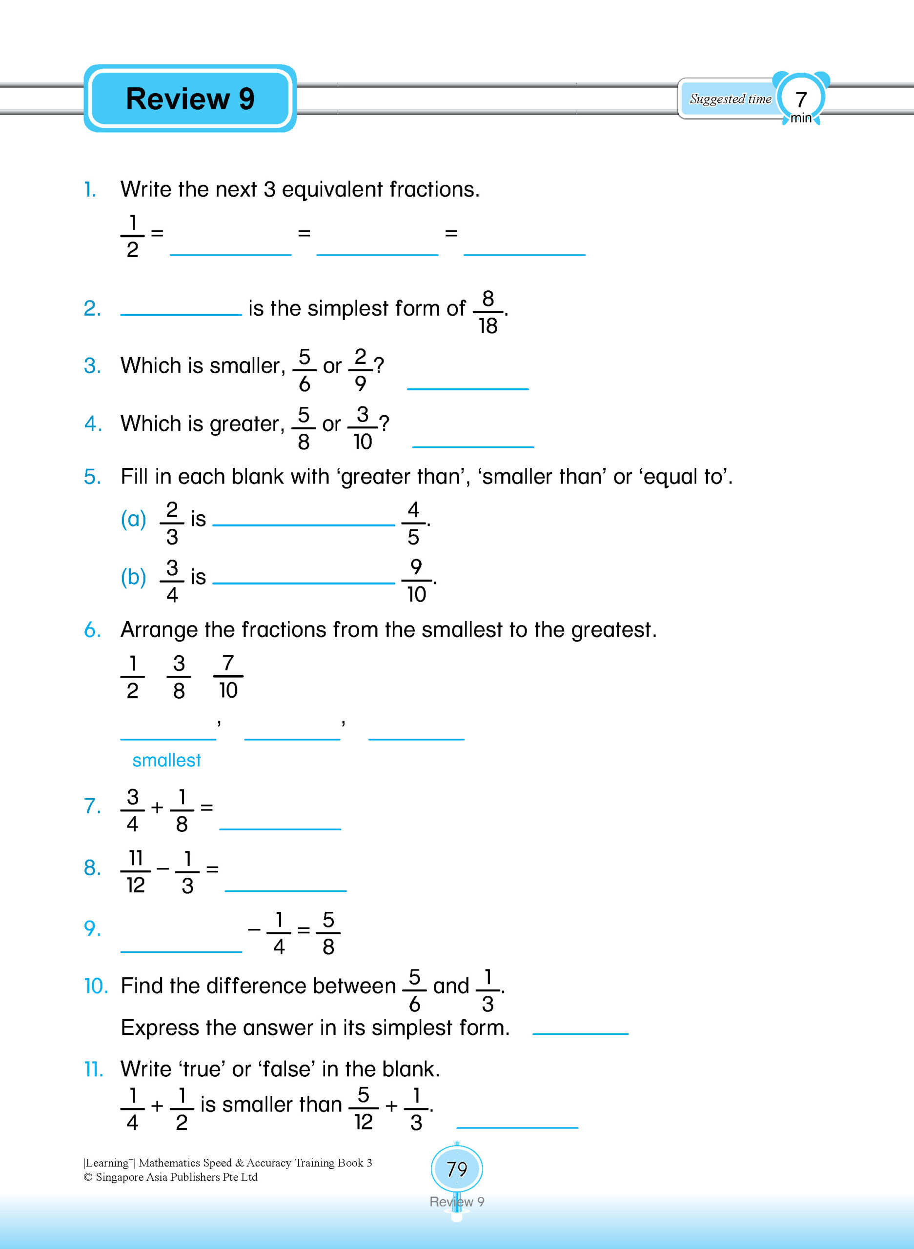 LEARNING+ Mathematics Speed & Accuracy Training Book 3