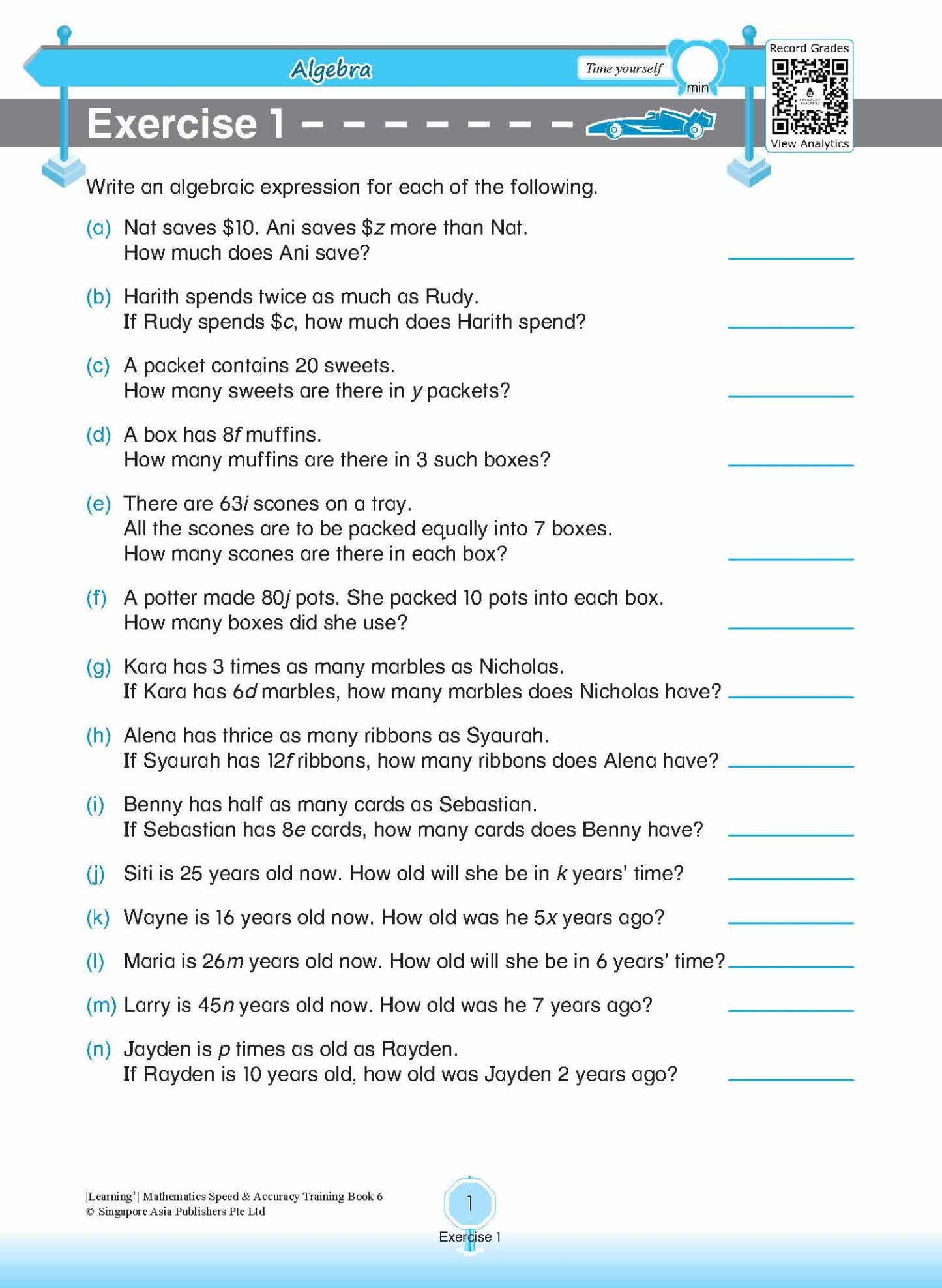 LEARNING+ Mathematics Speed & Accuracy Training Book 6