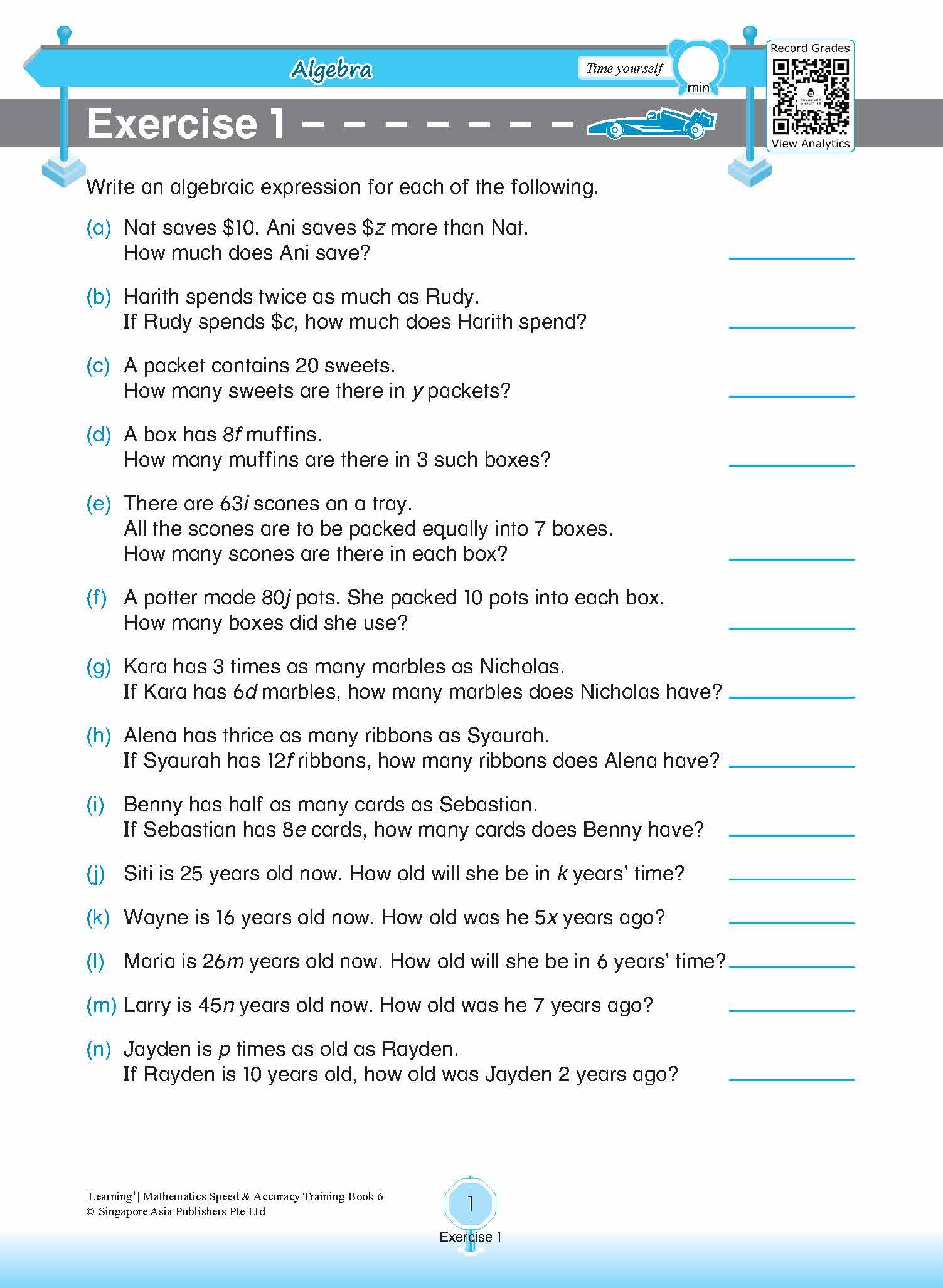 LEARNING+ Mathematics Speed & Accuracy Training Book 6