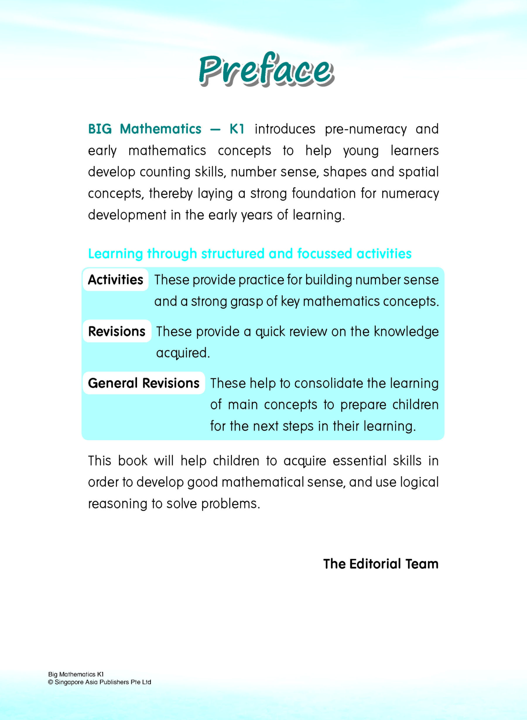 BIG Mathematics Kindergarten 1