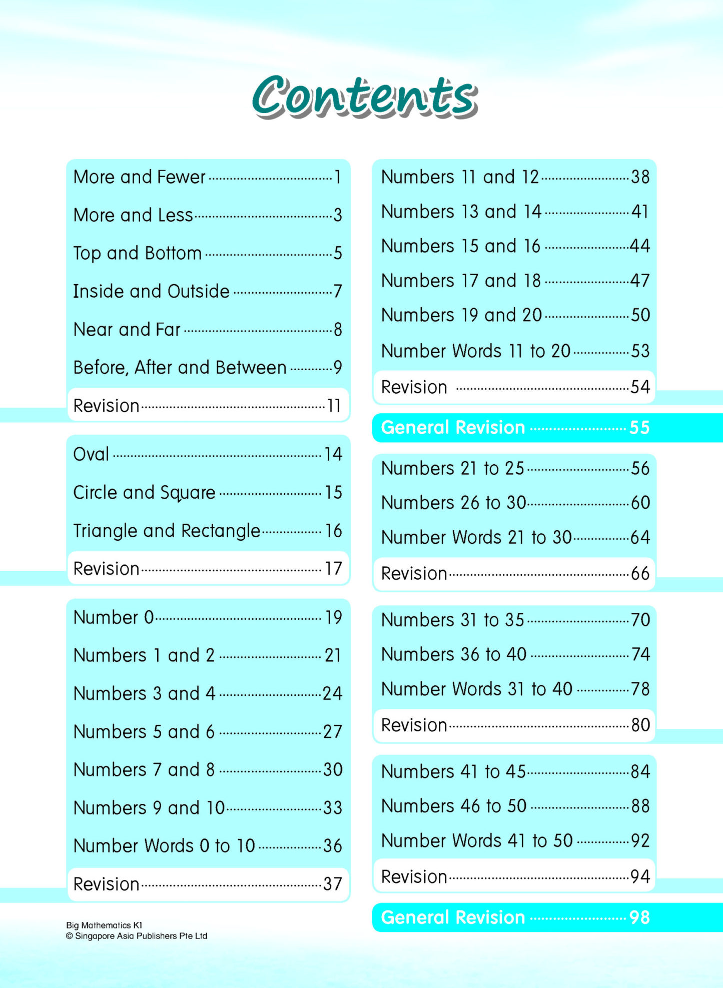 BIG Mathematics Kindergarten 1