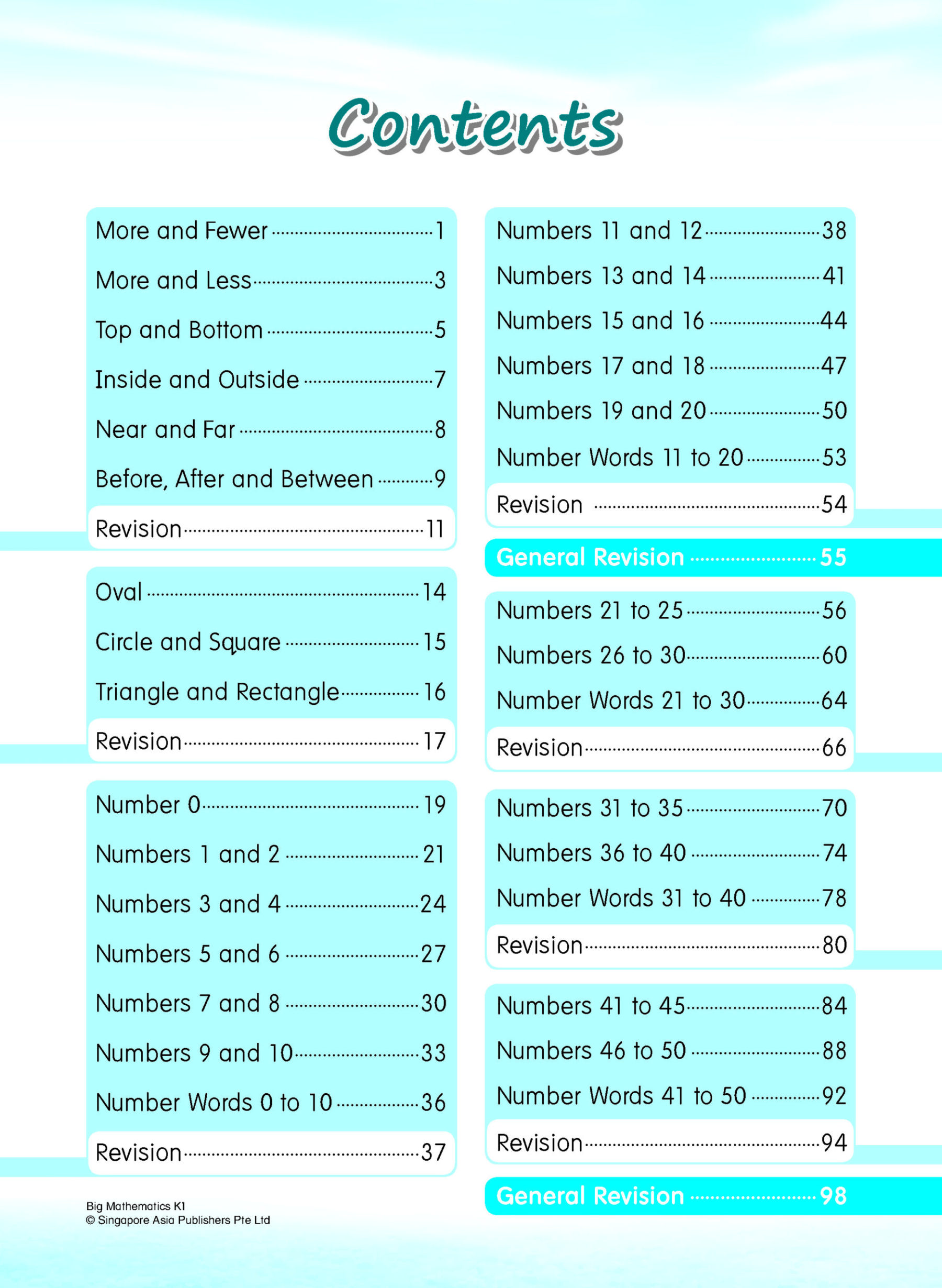 BIG Mathematics Kindergarten 1