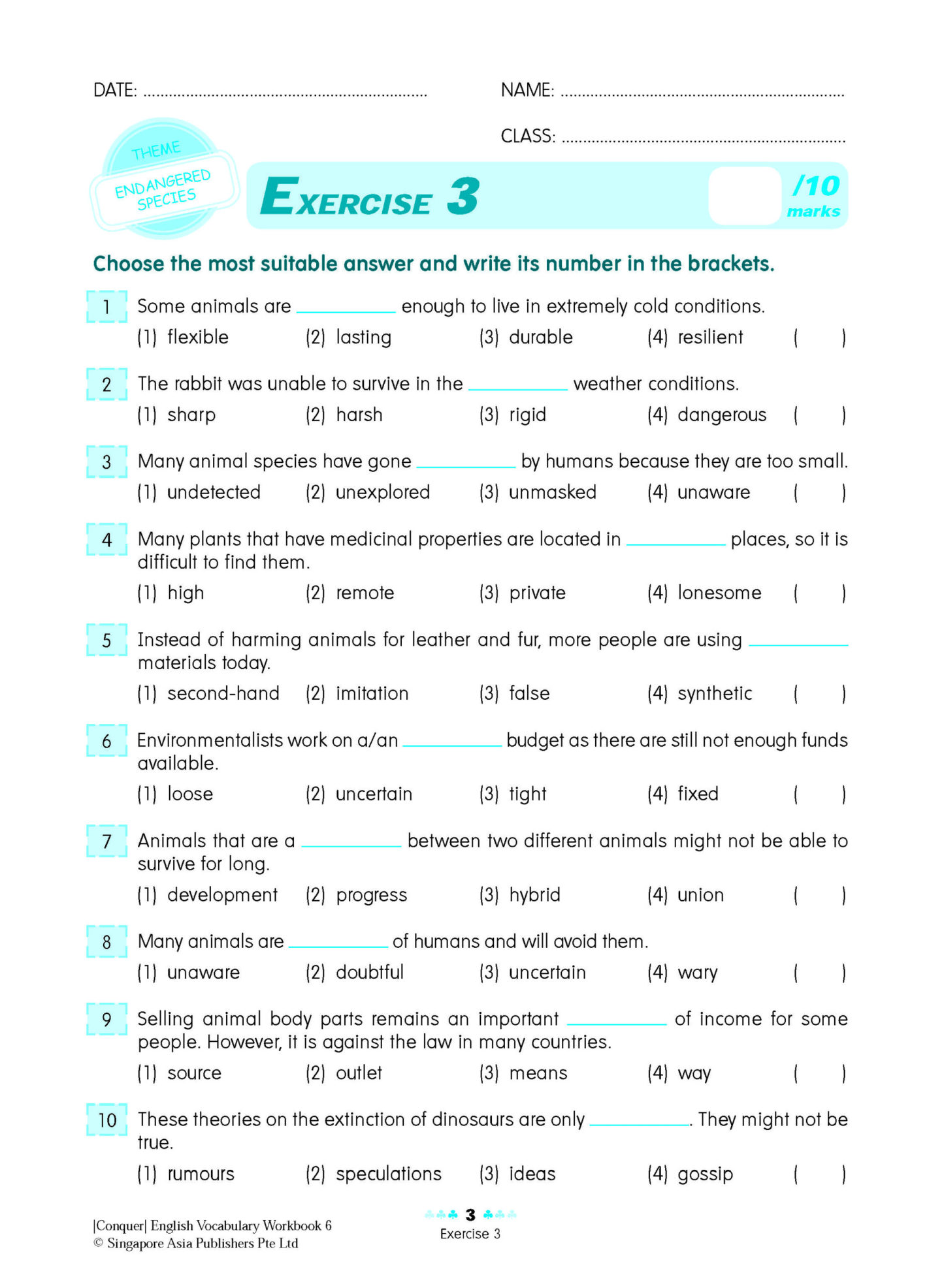 Conquer English Vocabulary For Primary Levels Workbook 6