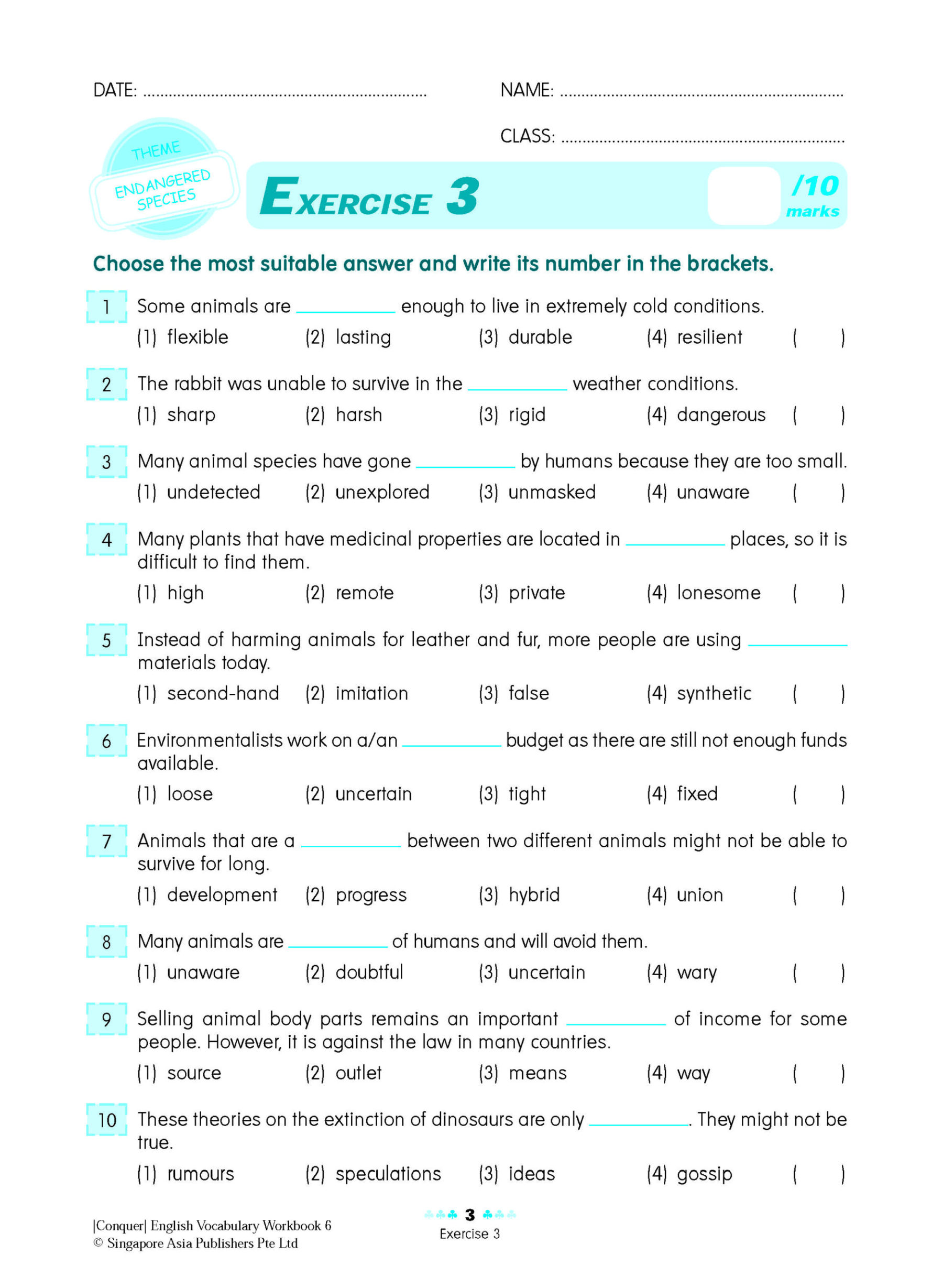 Conquer English Vocabulary For Primary Levels Workbook 6