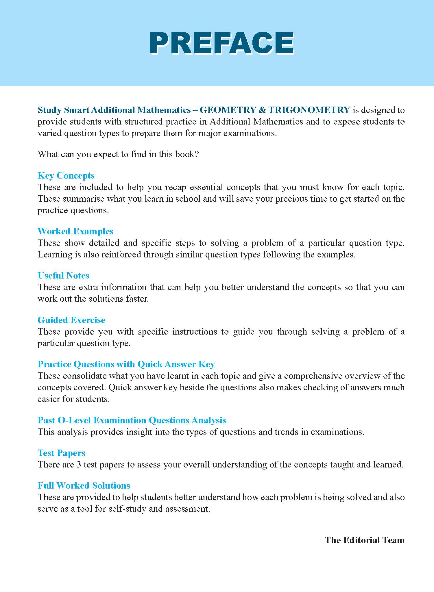 STUDY SMART Additional Mathematics GEOMETRY & TRIGONOMETRY For Upper Secondary Levels