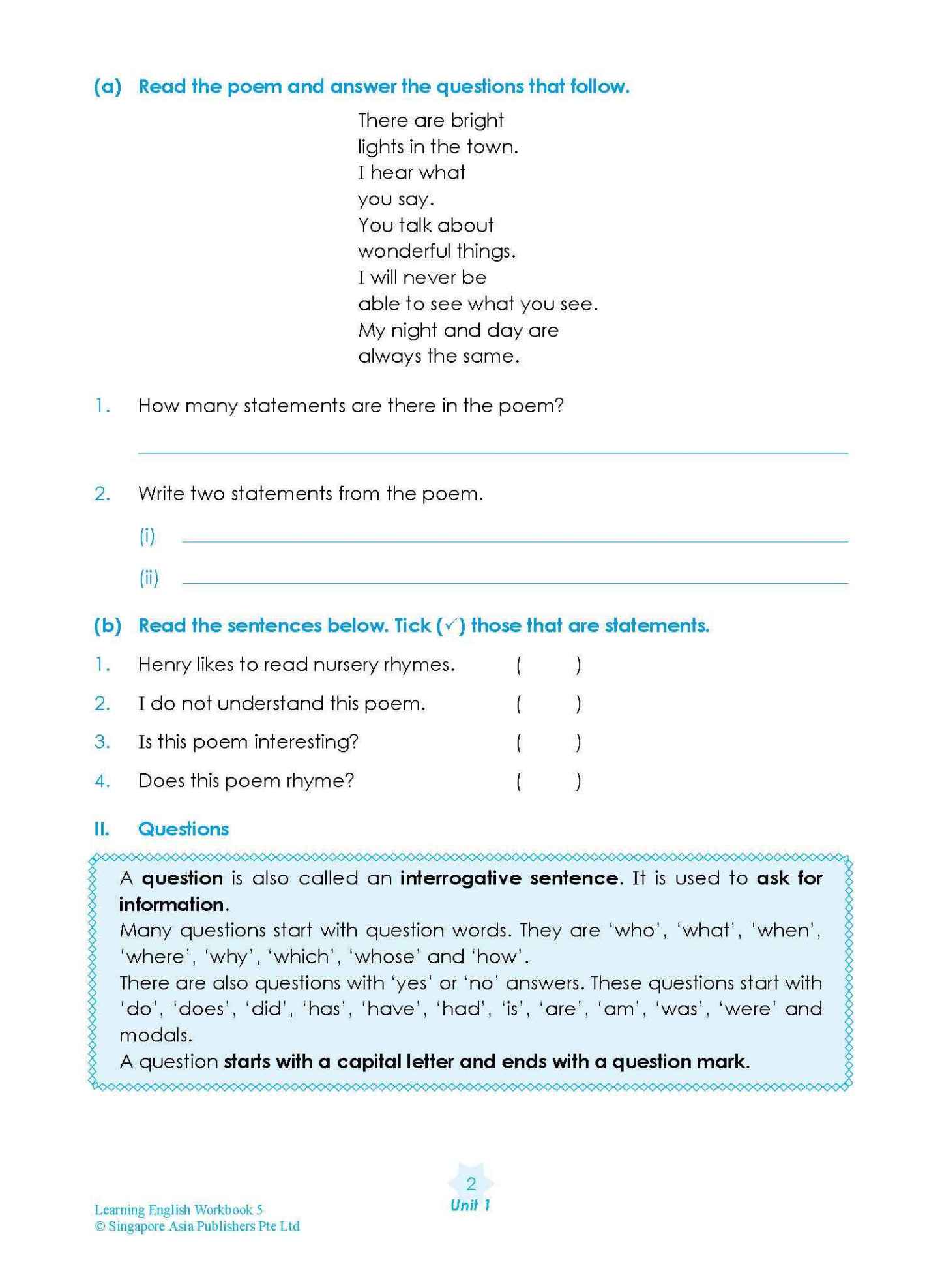 LEARNING ENGLISH Workbook 5