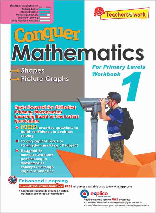 Conquer Mathematics (Shapes • Picture Graphs) For Primary Levels Workbook 1