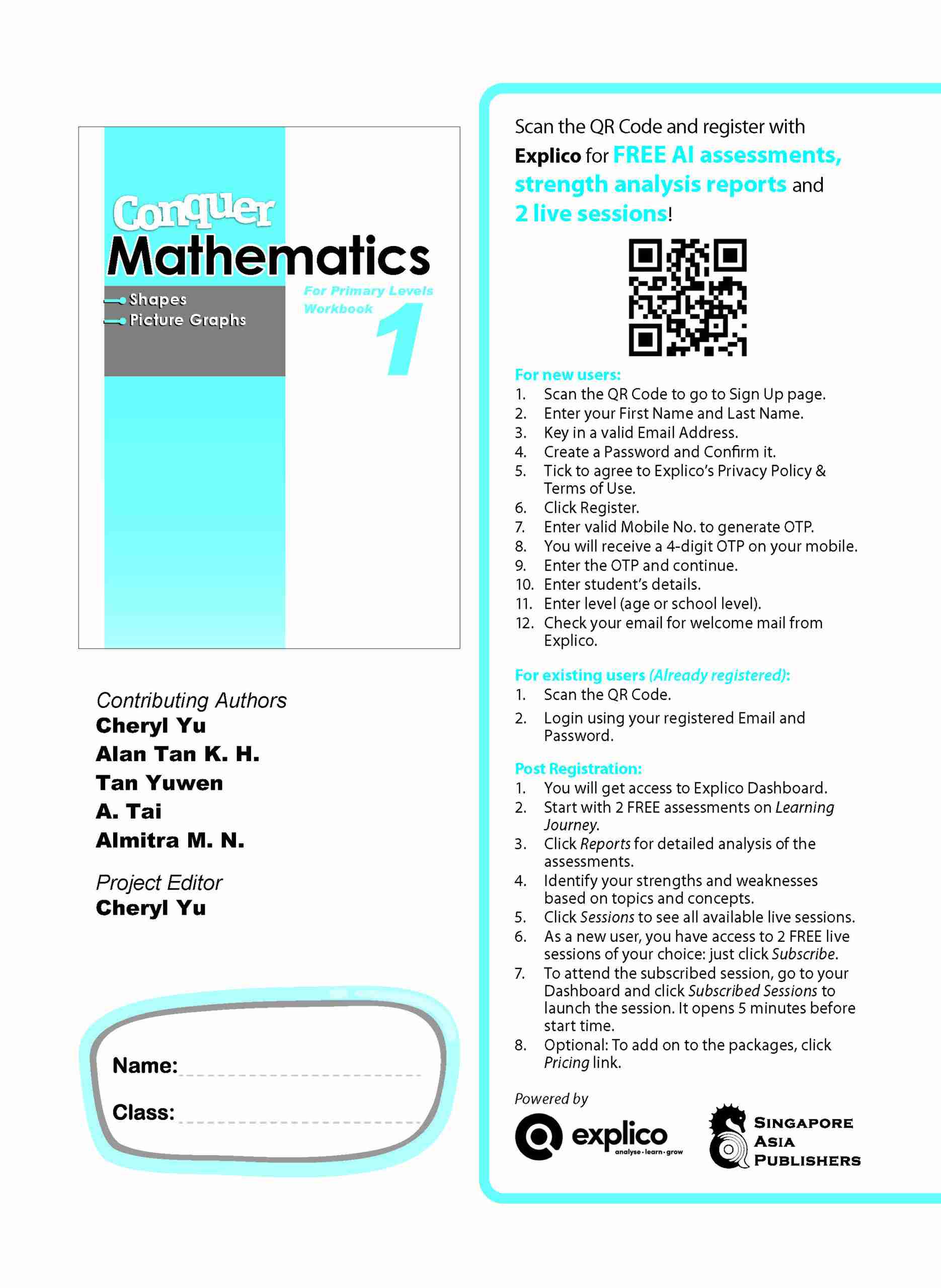 Conquer Mathematics (Shapes • Picture Graphs) For Primary Levels Workbook 1