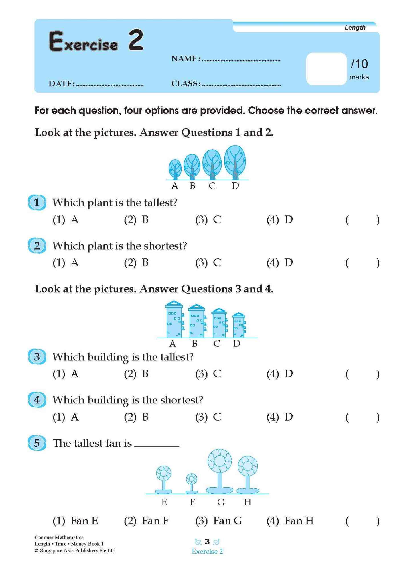 Conquer Mathematics Length . Time . Money For Primary Levels Workbook 1