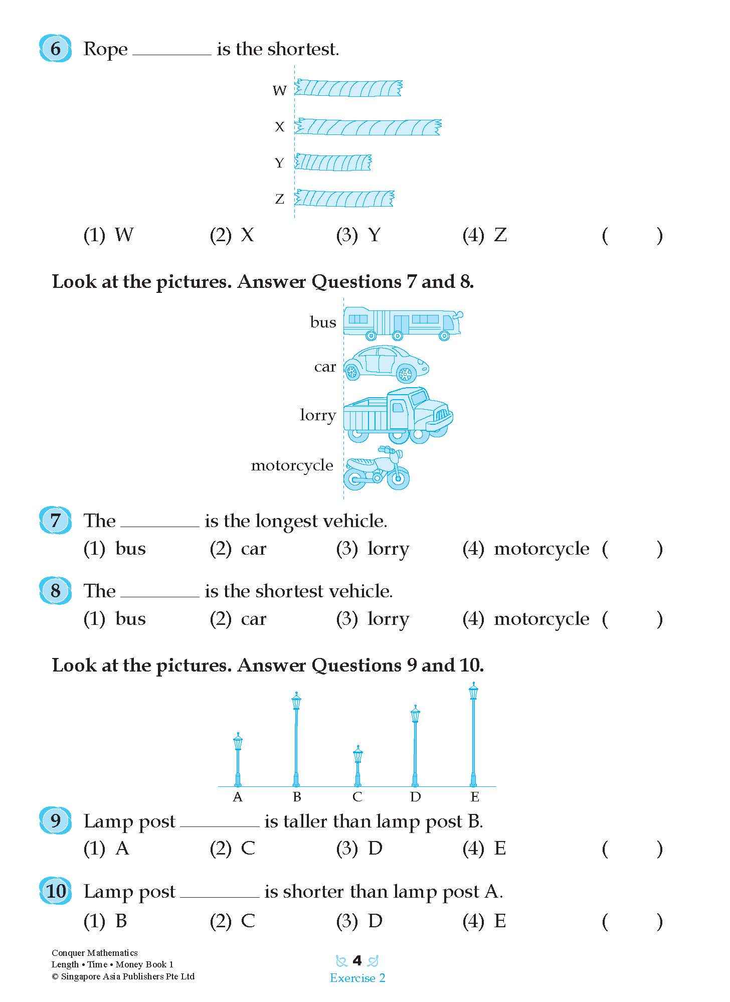 Conquer Mathematics Length . Time . Money For Primary Levels Workbook 1