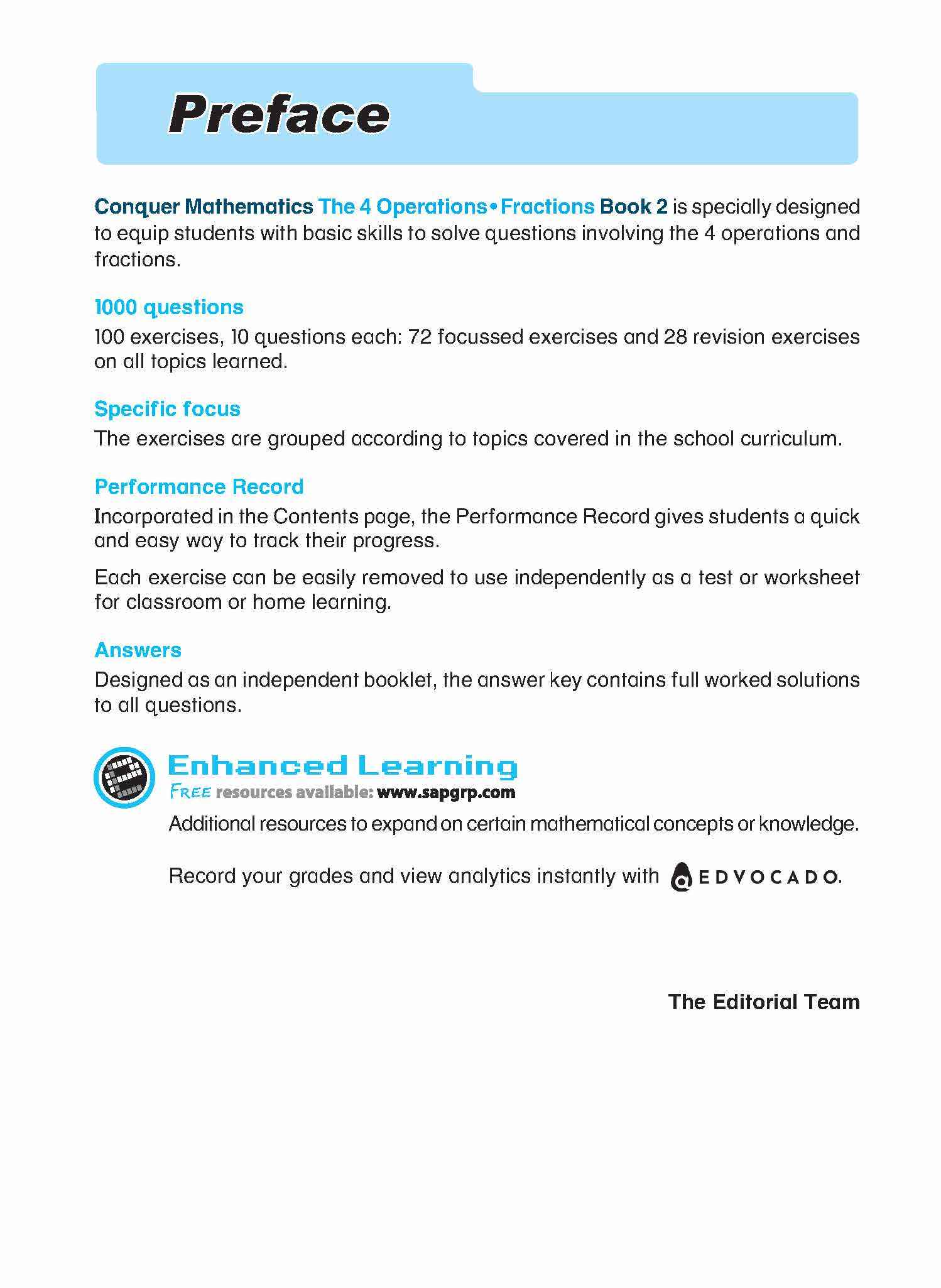 Conquer Mathematics The 4 Operations • Fractions Workbook 2