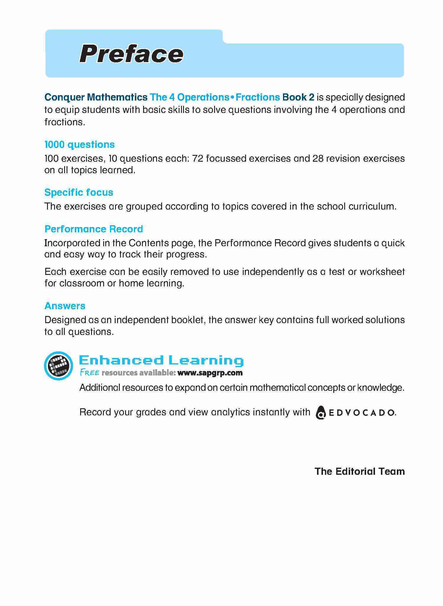 Conquer Mathematics The 4 Operations • Fractions Workbook 2
